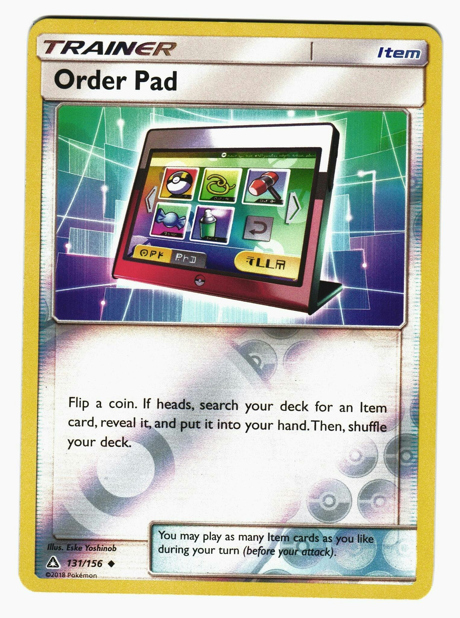 Order Pad Reverse Holo Uncommon 131/156 Ultra Prism Pokemon