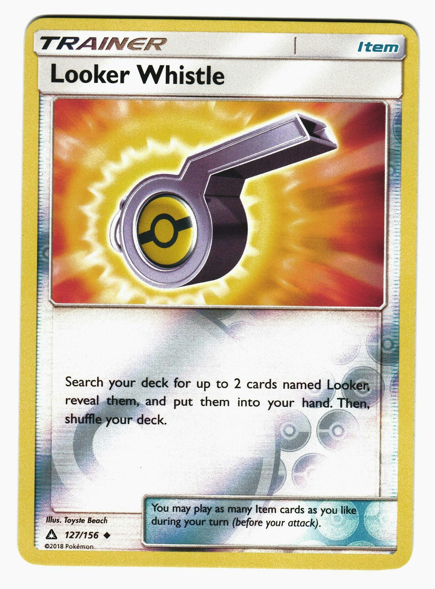 Looker Whistle Uncommon Reverse Holo 127/156 Ultra Prism Pokemon