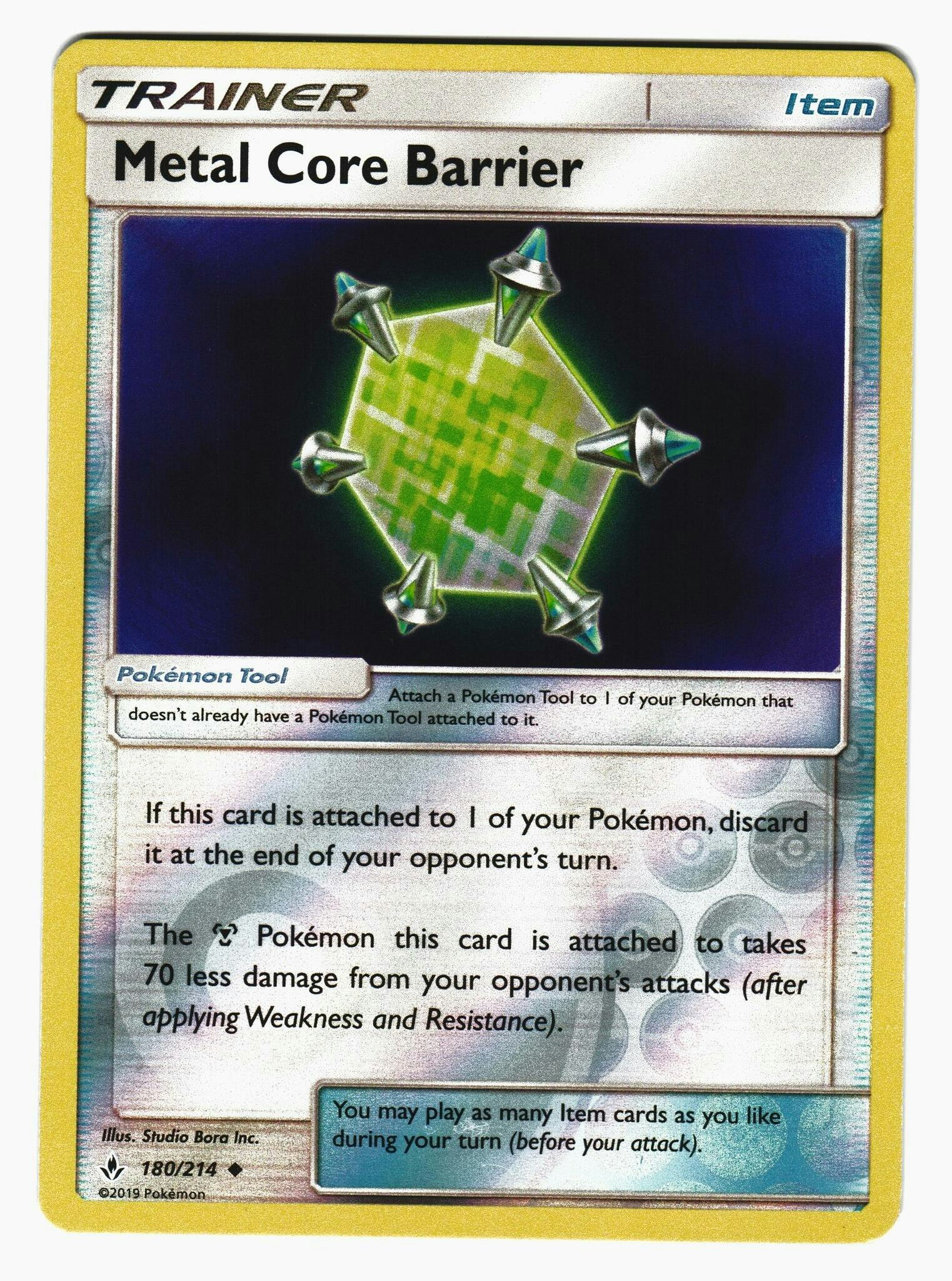 Metal Core Barrier Uncommon Reverse Holo 180/214 Unbroken Bonds Pokemon