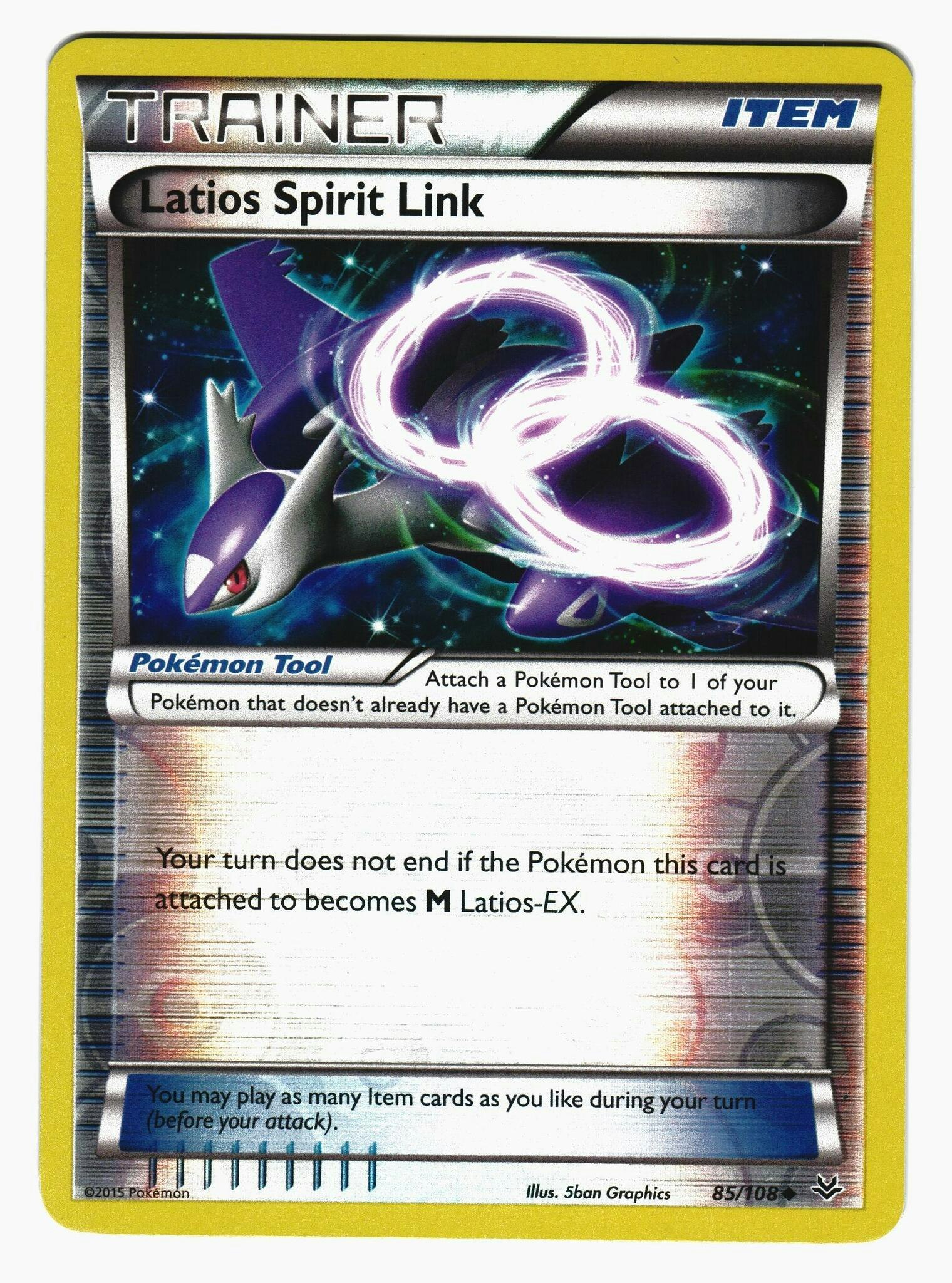 Latios Spirit Link Uncommon Reverse Holo 85/108 Roaring Skies Pokemon