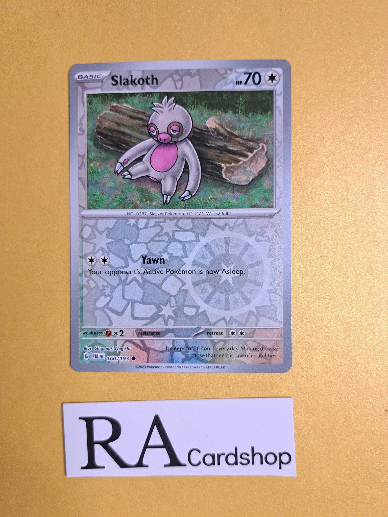 Slakoth Common Reverse Holo 160/193 Paldea Evolved Pokemon