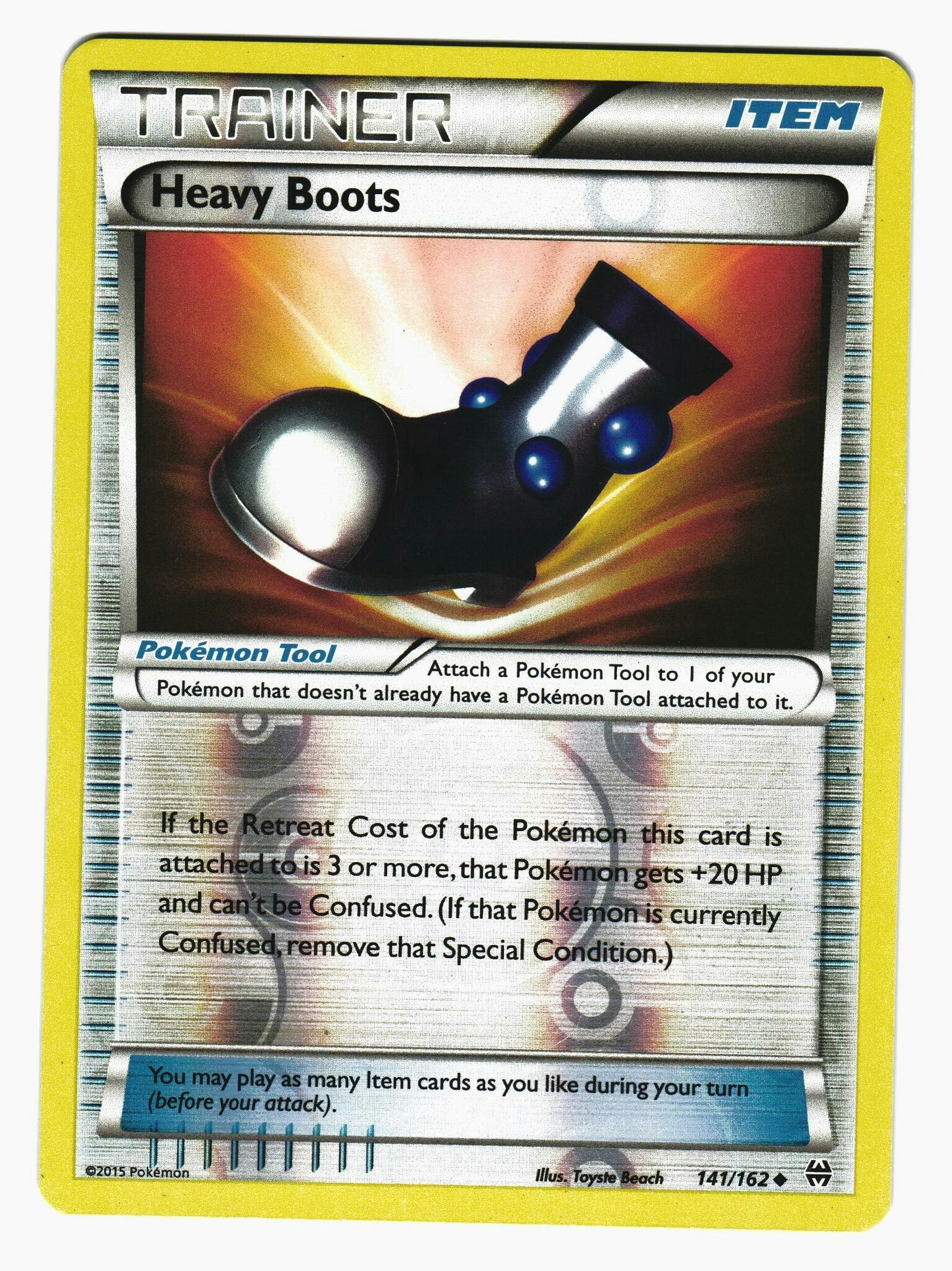 Heavy Boots Uncommon Reverse Holo 141/162 XY BREAKthrough Pokemon