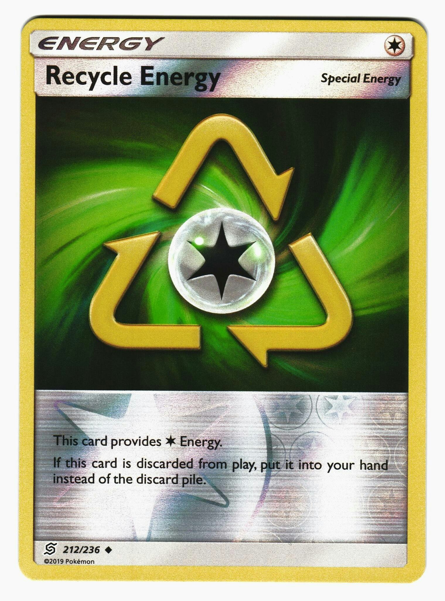 Recycle Energy Reverse Holo Uncommon 212/236 Unified Minds Pokemon