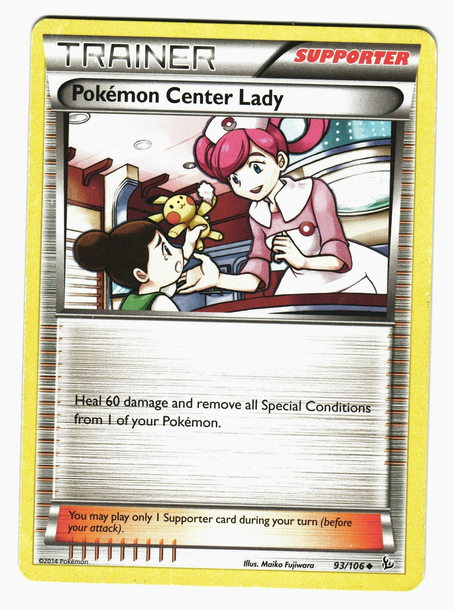Pokemon Center Lady Uncommon 93/106 XY Flashfire Pokemon