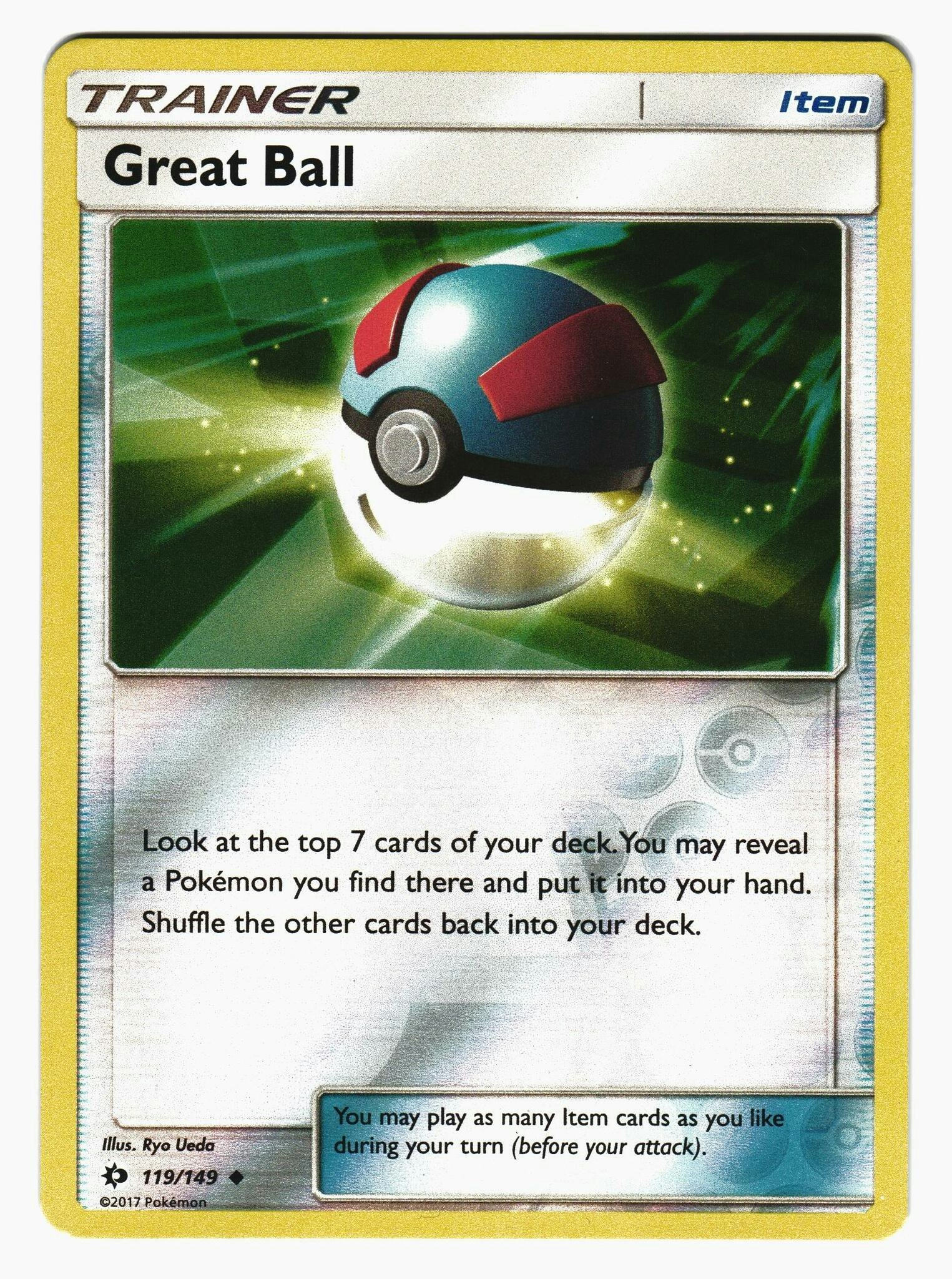 Great Ball Reverse Holo Uncommon 119/149 Sun & Moon Pokemon