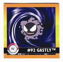 Gastly #92 Stickers 1999 Series 1 Pokemon