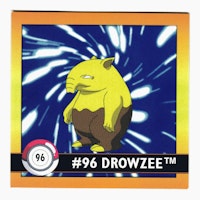 Drowzee #96 Stickers 1999 Series 1 Pokemon