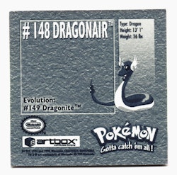 Dragonair #148 Stickers 1999 Series 1 Pokemon