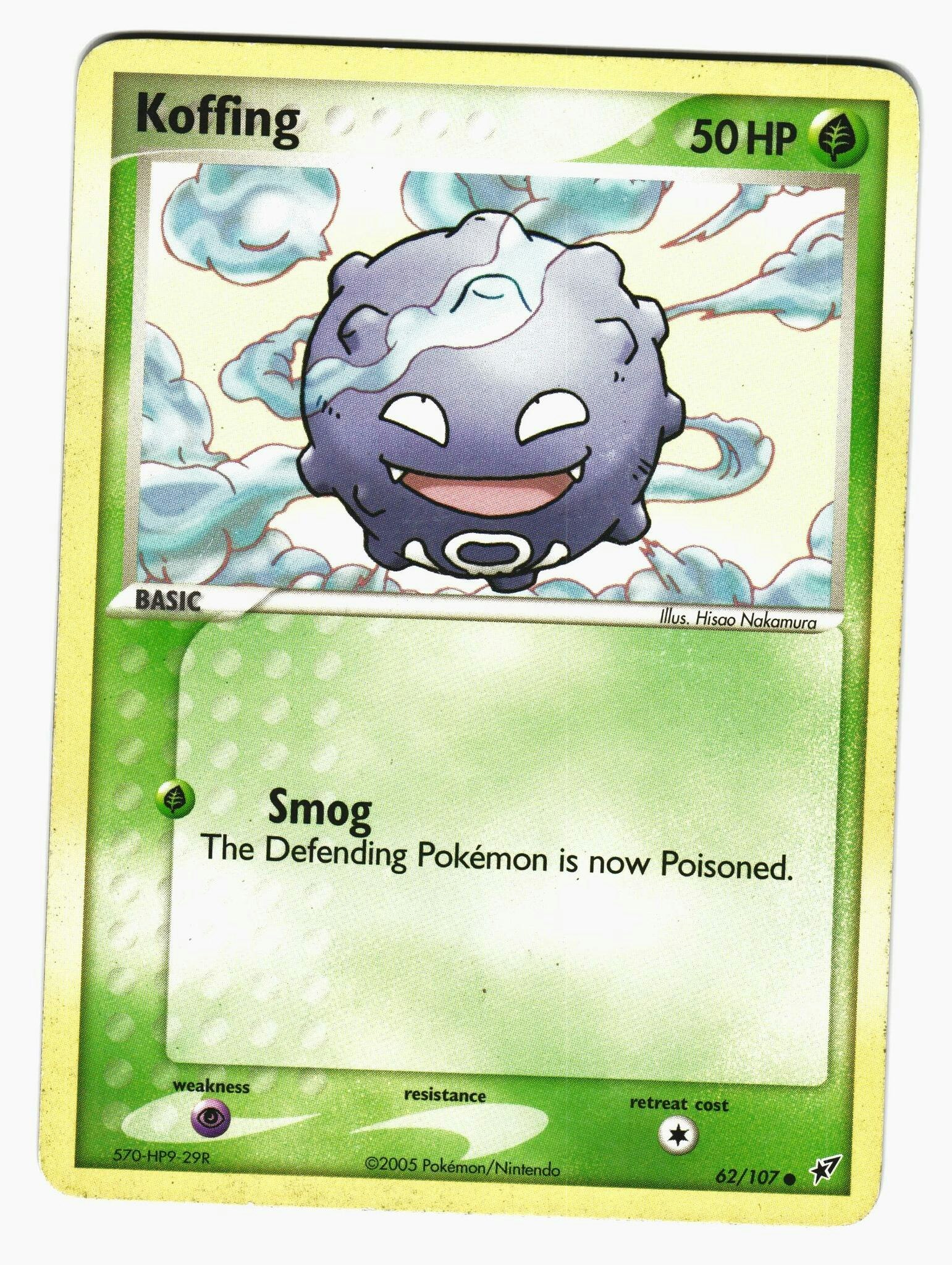 Koffing Common 62/107 EX Deoxys Pokemon