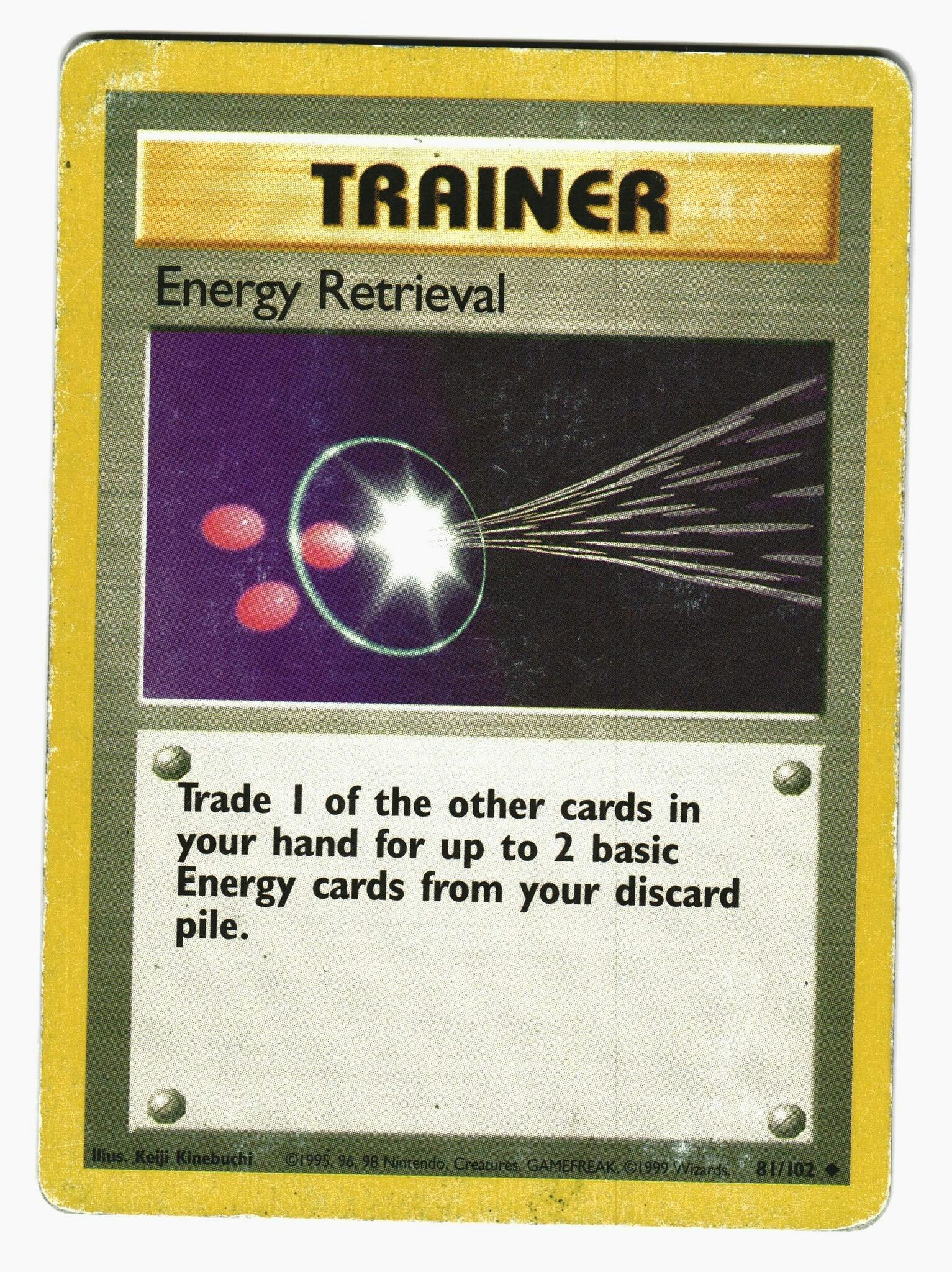 Energy Retrieval Uncommon 81/102 Base Set Pokemon