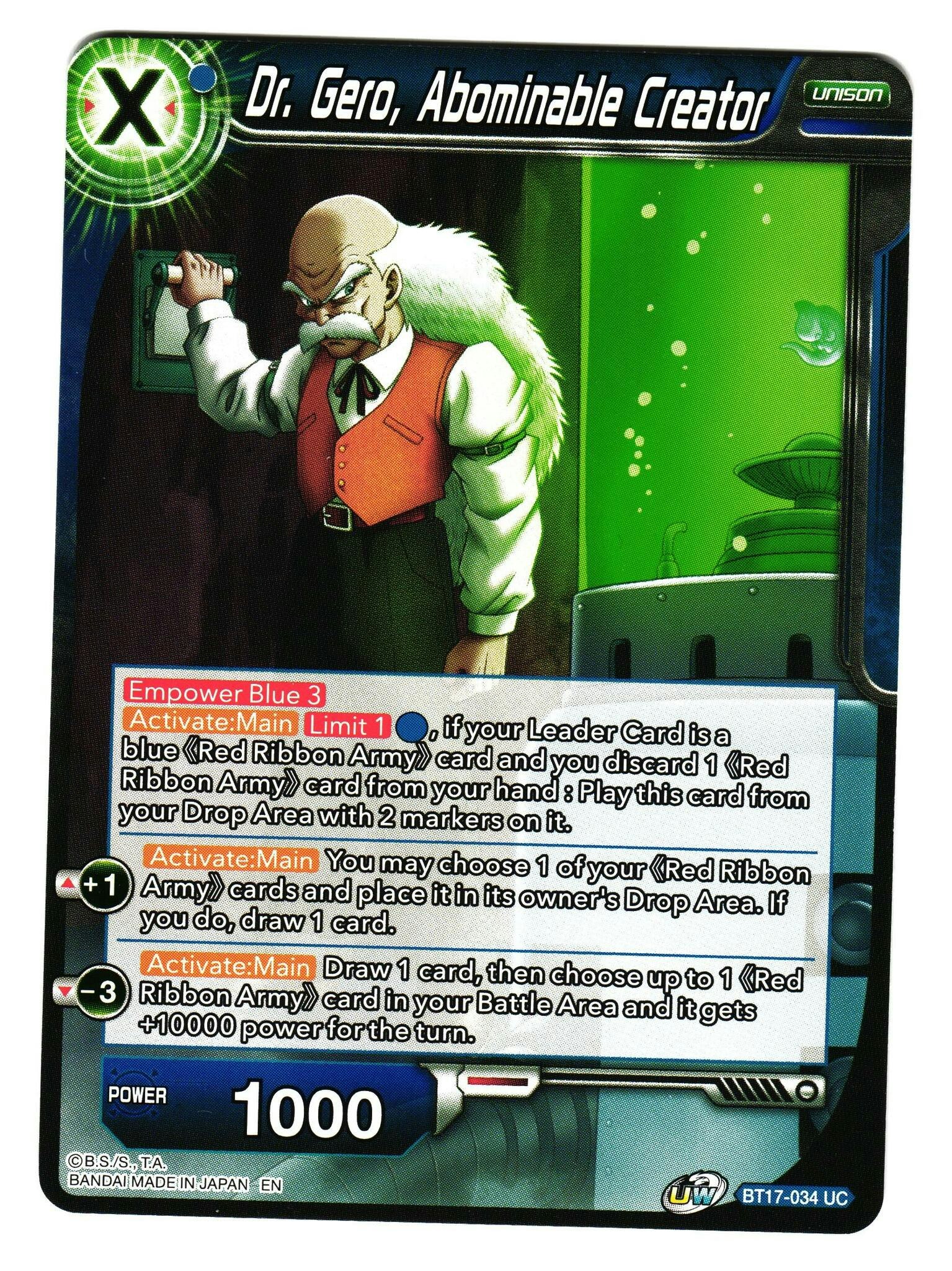 Dr Gero Abominable Creature BT17-034 Uncommon Dragon Ball Ultimate Squad