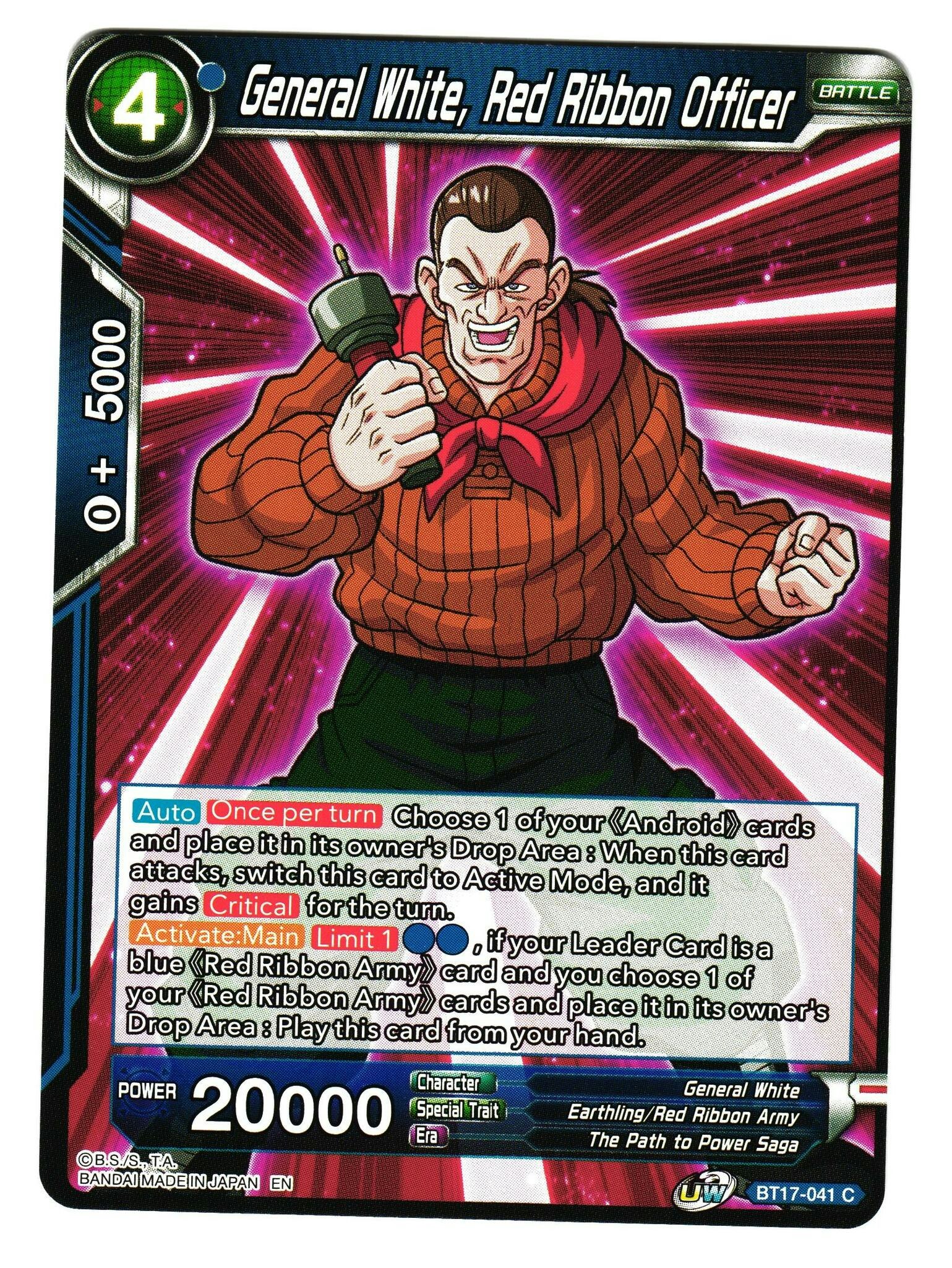 General White Red Ribbon Officer BT17-041 Common Dragon Ball Ultimate Squad