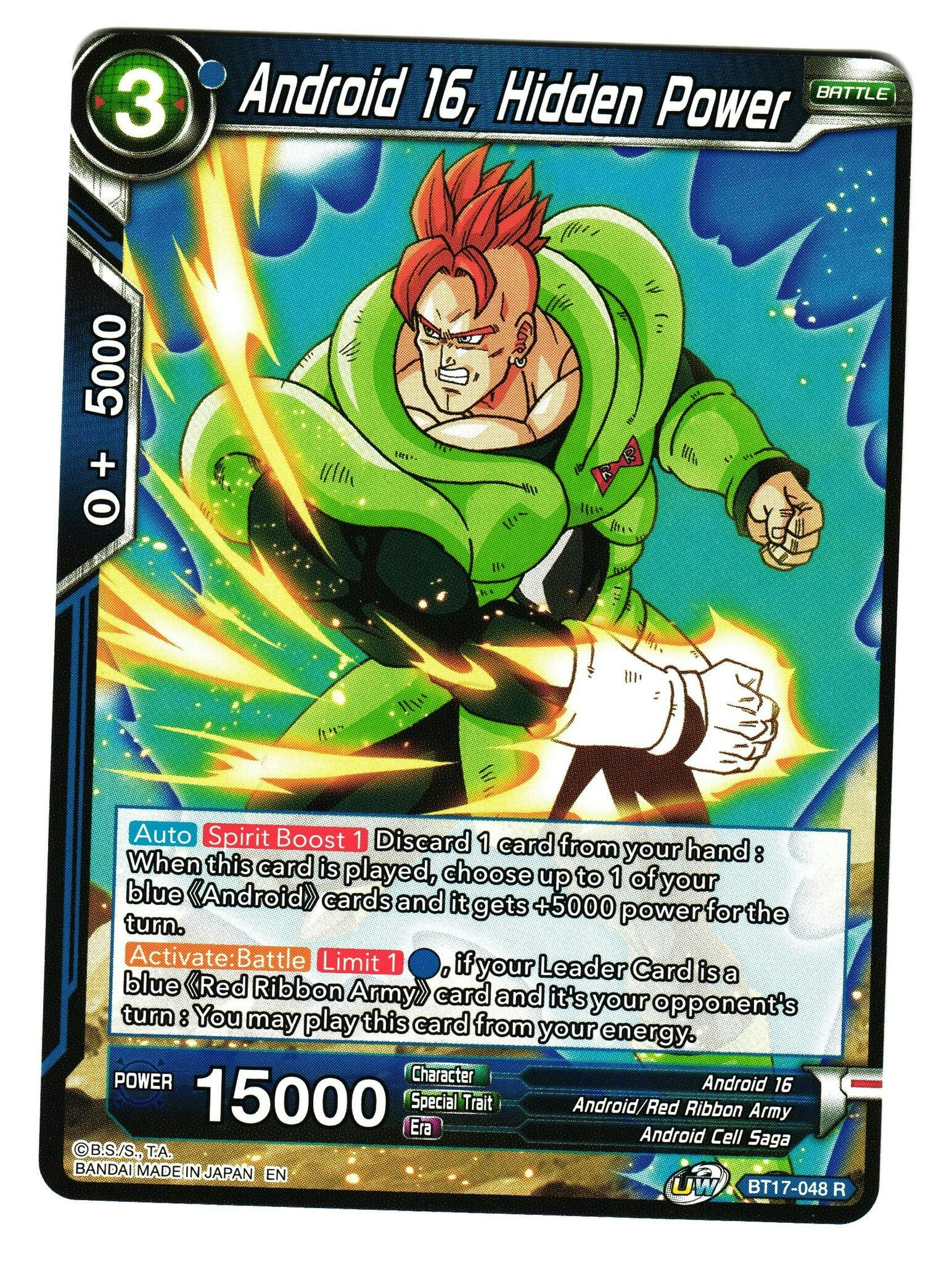 Android 16 Hidden Power BT17-048 Rare Dragon Ball Ultimate Squad