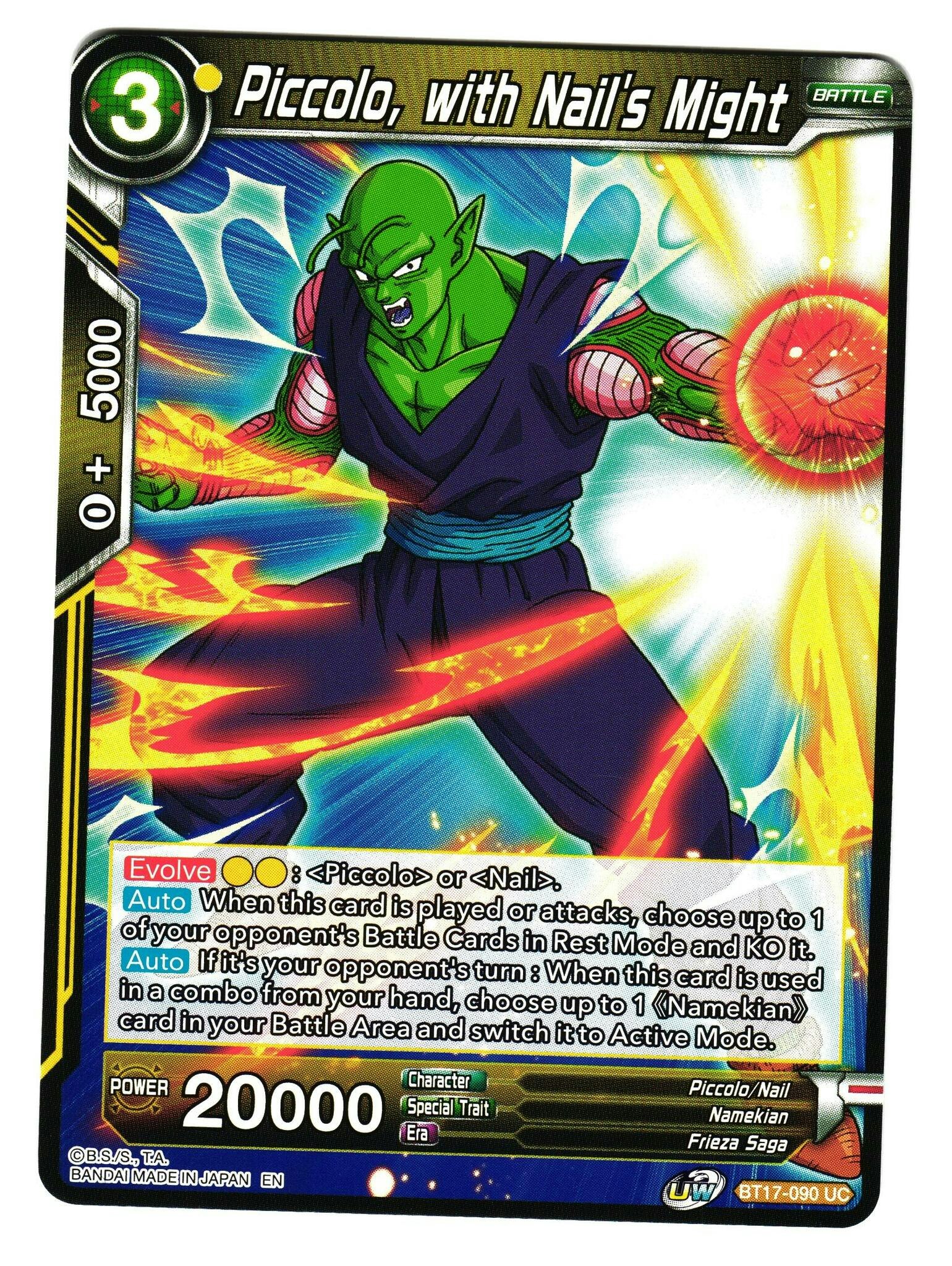 Piccolo With Nails Might BT17-090 Uncommon Dragon Ball Ultimate Squad