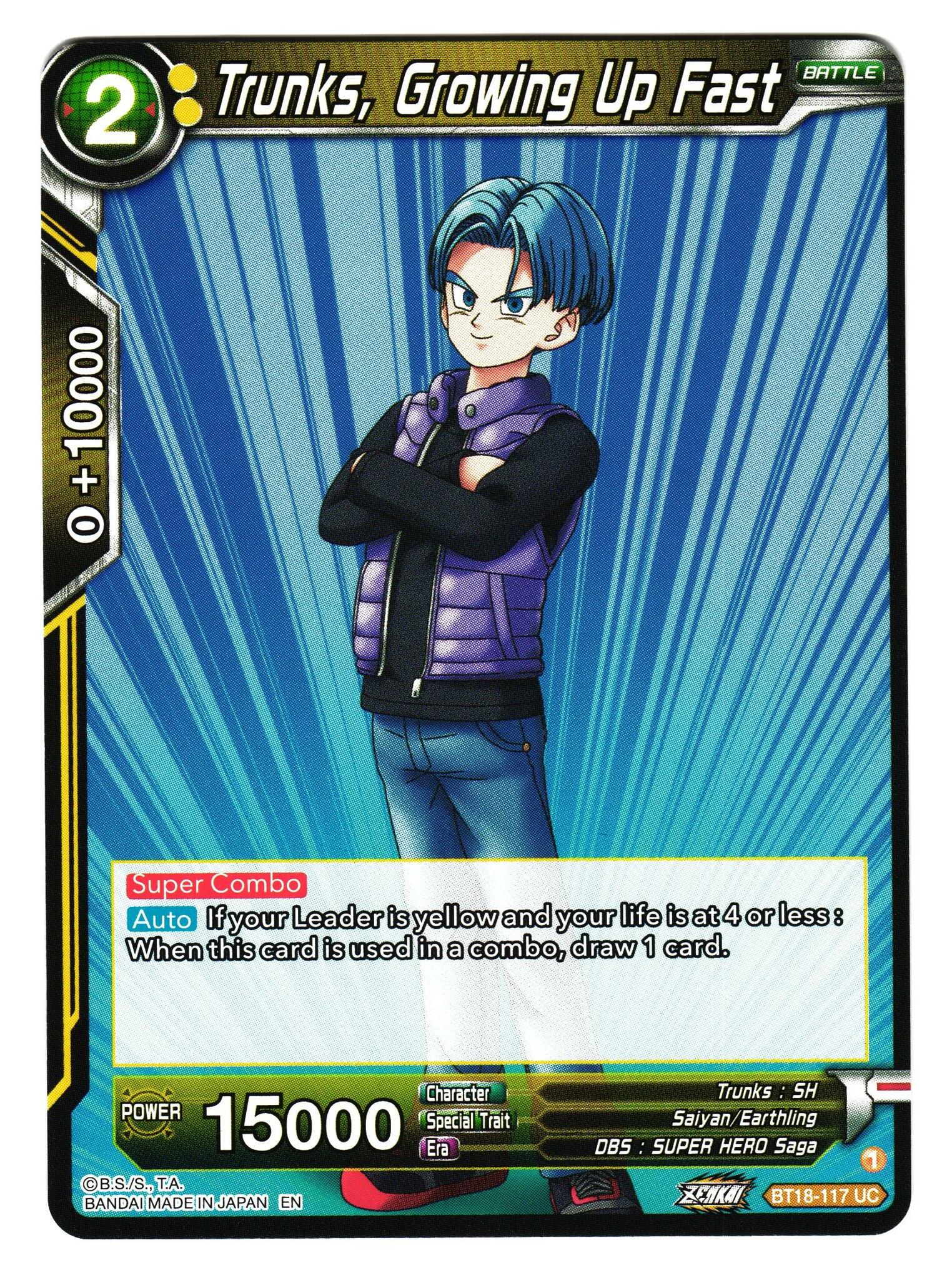 Trunks Growing Up Fast Bt18-117 Uncommon Dawn Of The Z-Legends Dragon Ball
