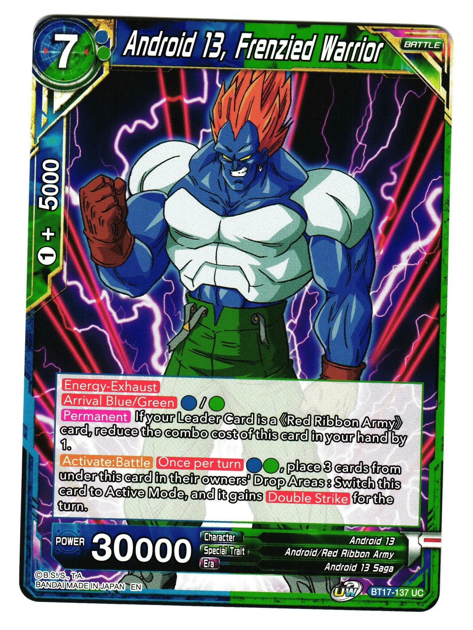 Android 13 Frenzied Warrior BT17-137 Uncommon Dragon Ball Ultimate Squad