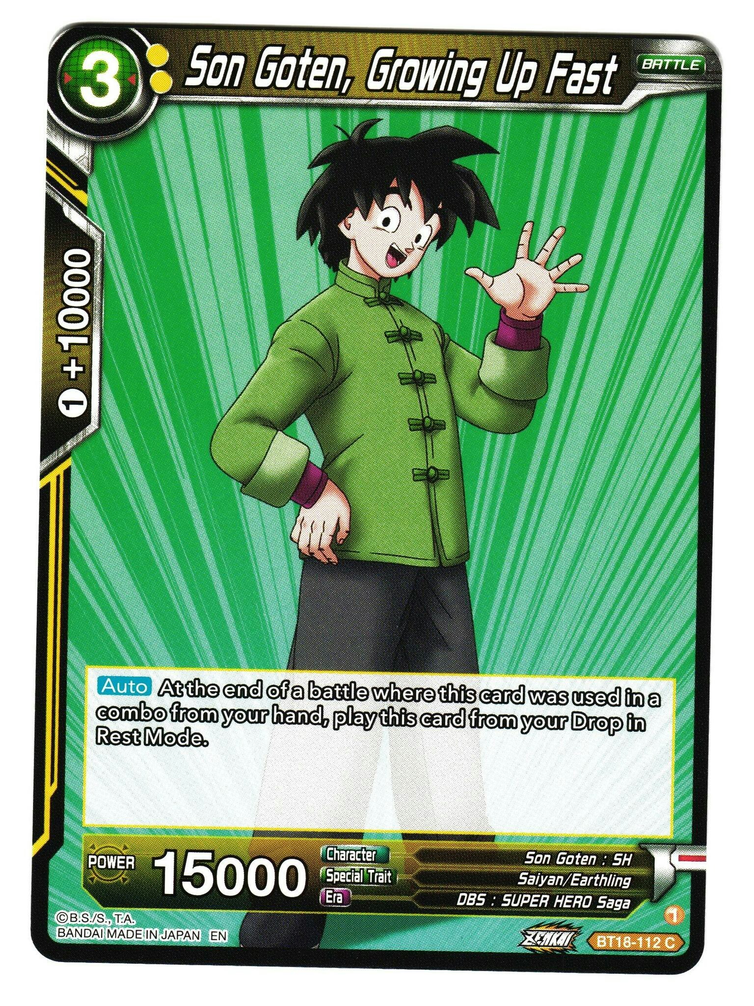 Son Goten Growing Up Fast Bt18-112 Common Dawn Of The Z-Legends Dragon Ball