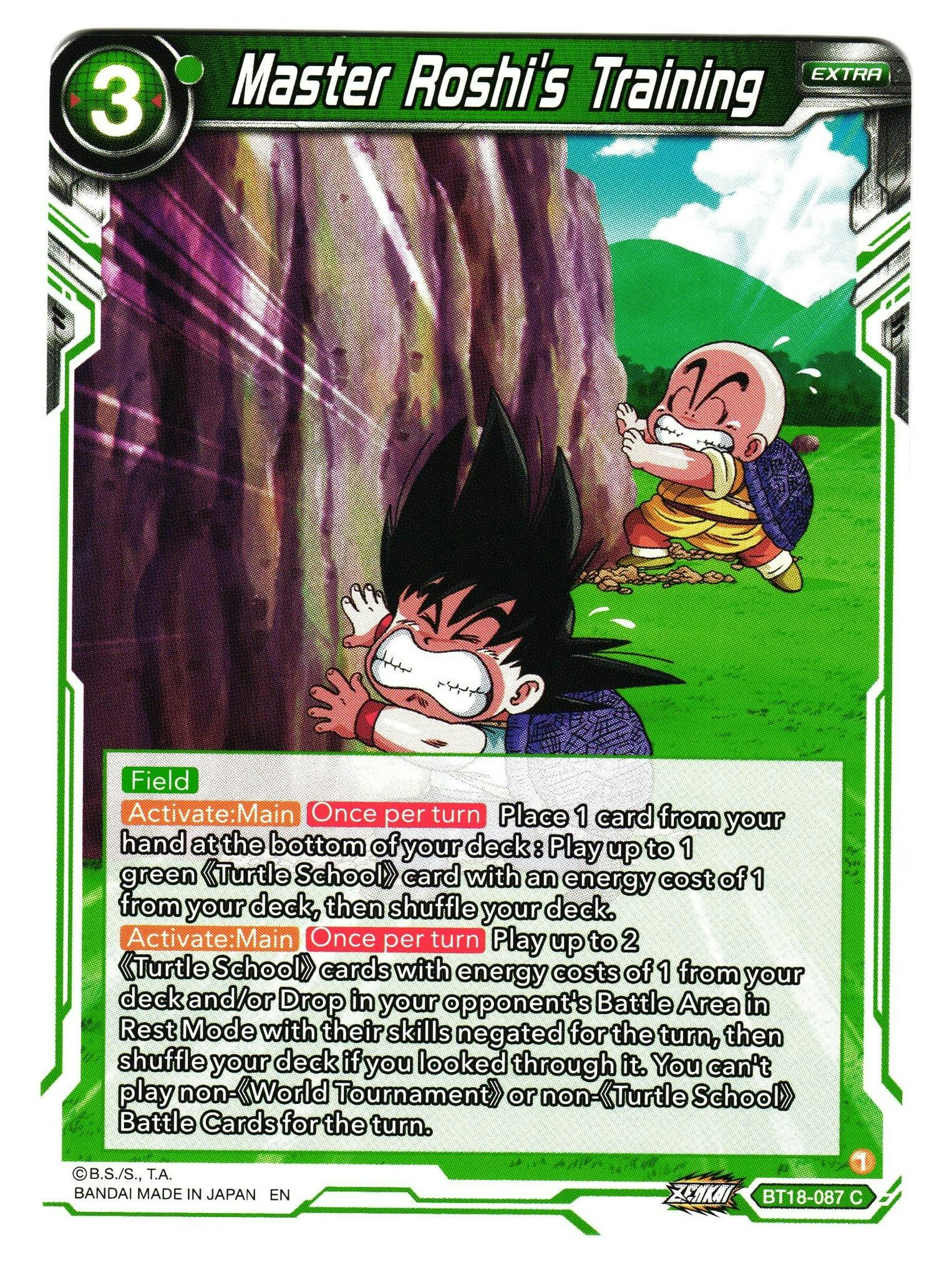 Master Roshis Training Bt18-87 Common Dawn Of The Z-Legends Dragon Ball