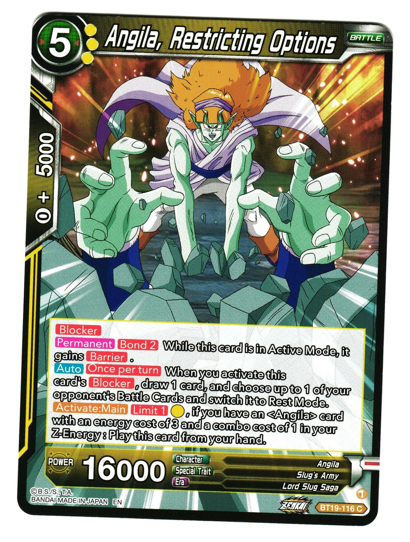 Angila Restricting Options BT19-116 Common Fighter's Ambition Dragon Ball Super