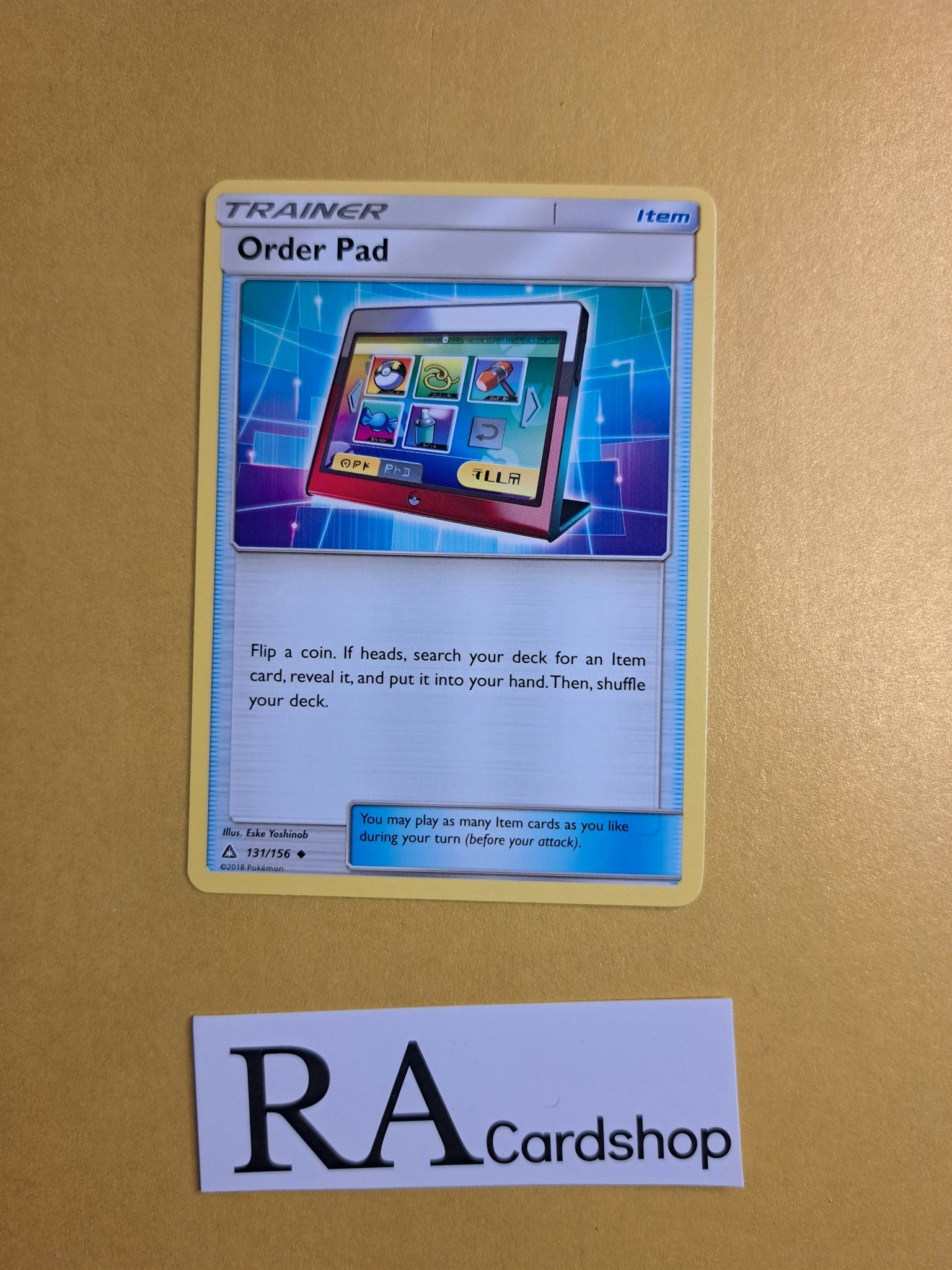 Order Pad Uncommon 131/156 Ultra Prism Pokemon Kort
