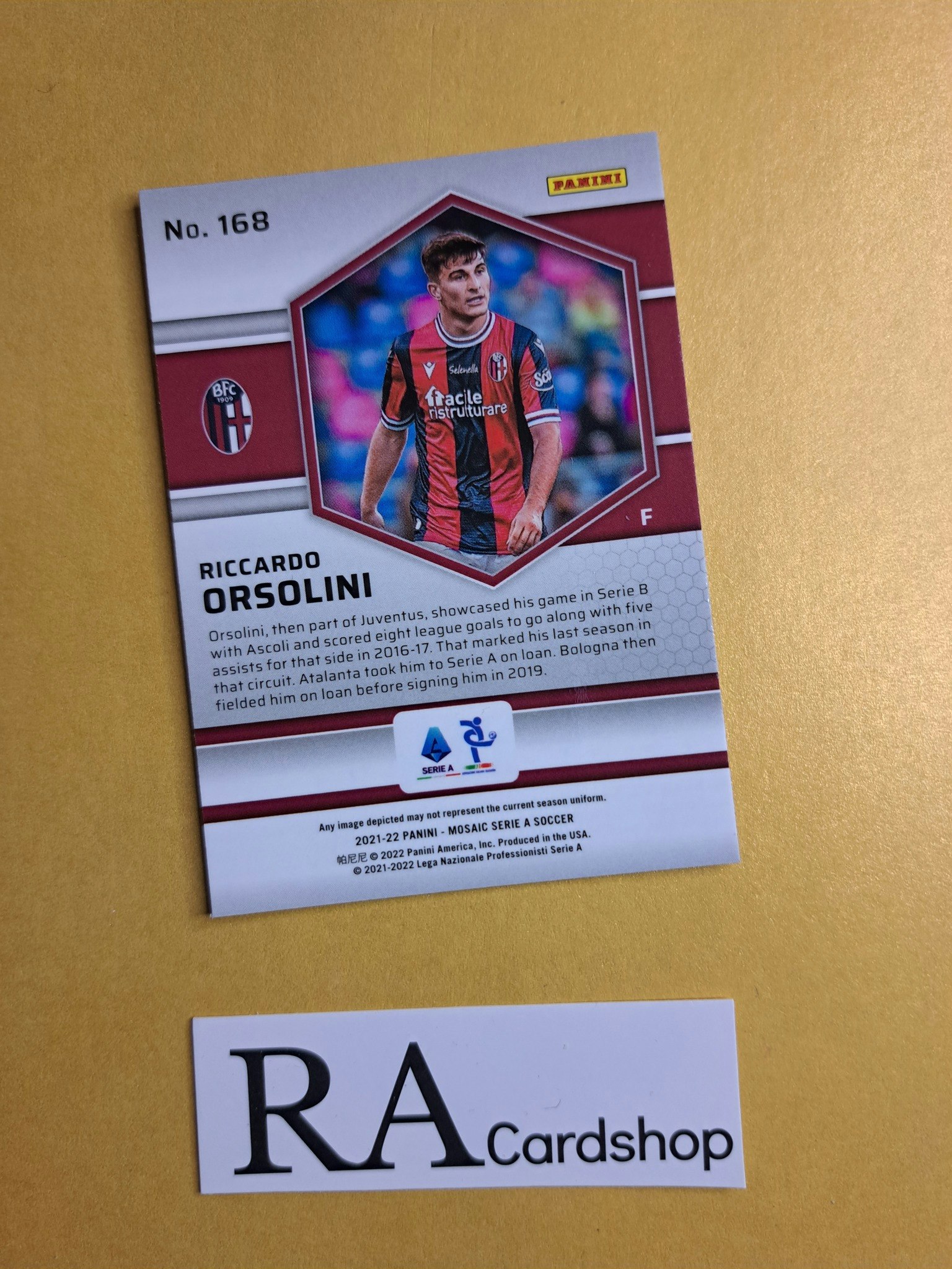 #168 Riccardo Orsolini 2021-22 Panini Mosaic Serie A Soccer Fotboll