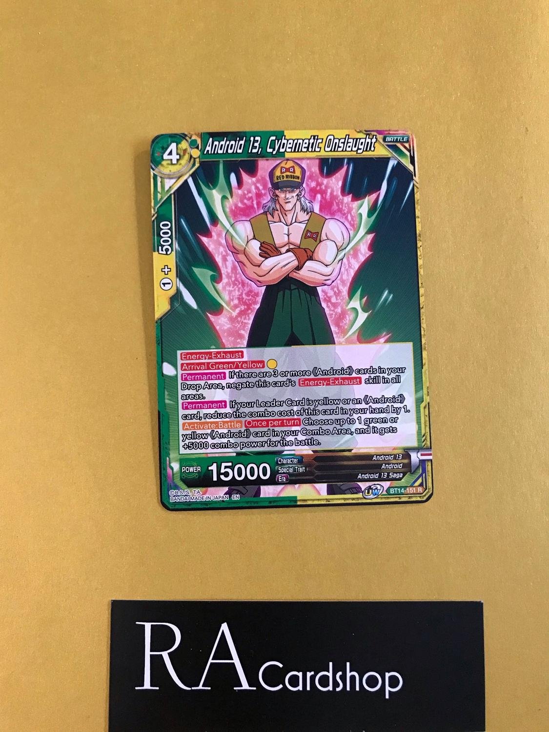 Android 13, Cybernetic Onslaught BT-14-151 Rare Cross Spirits Dragon Ball Super CCG