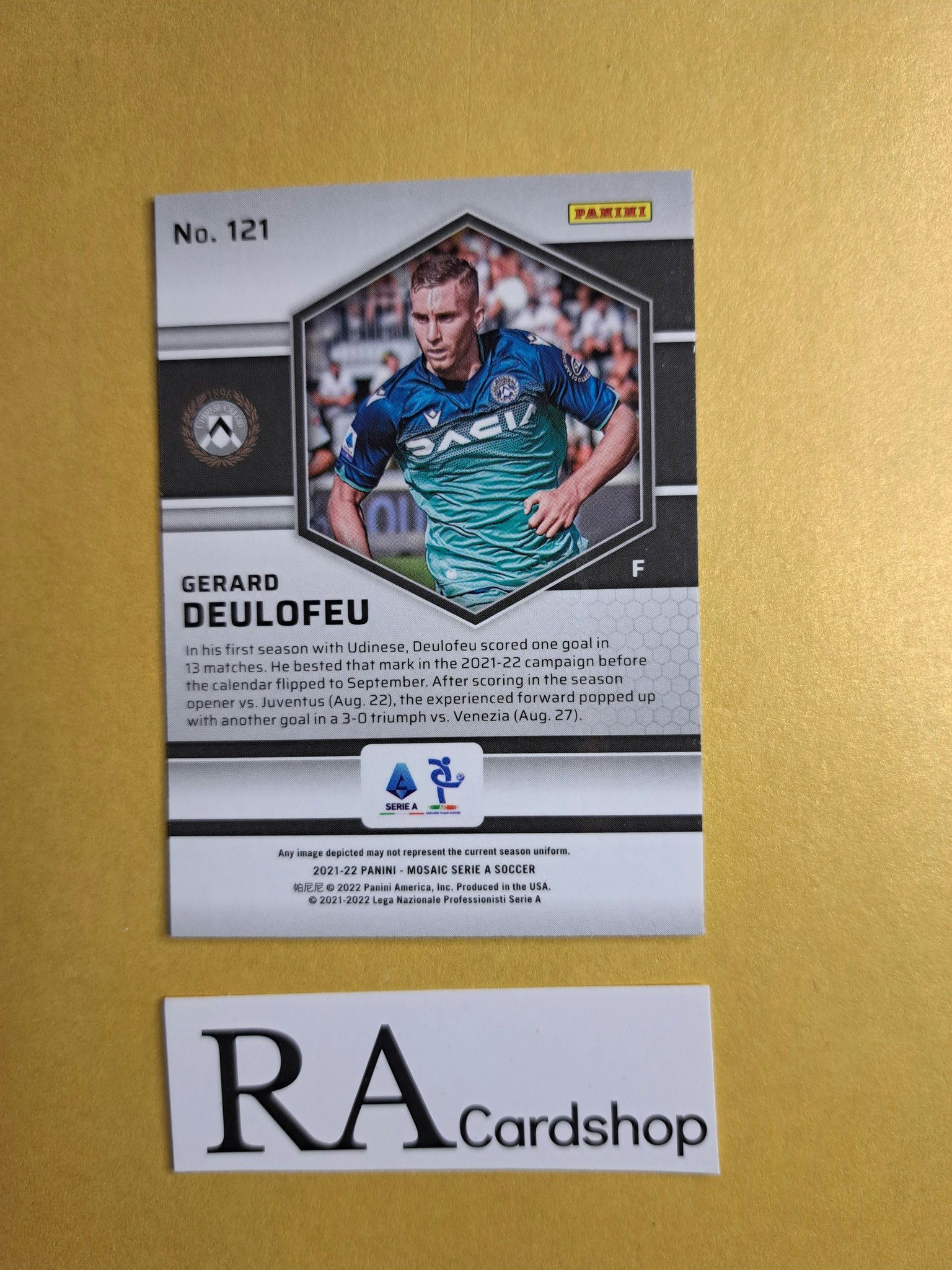 #121 Gerard Deulofeu 2021-22 Panini Mosaic Serie A Soccer Fotboll