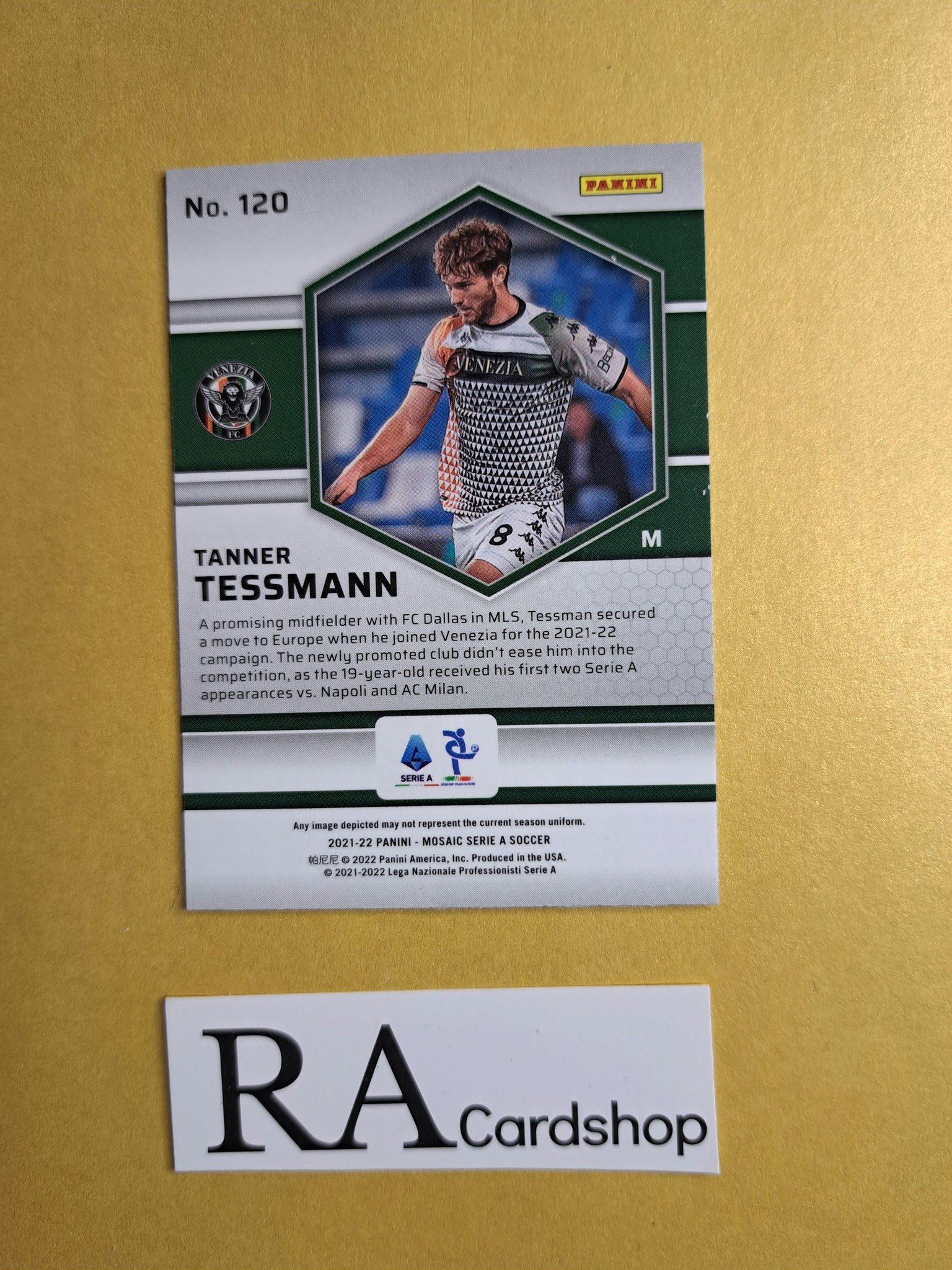 #120 Tanner Tessmann 2021-22 Panini Mosaic Serie A Soccer Fotboll