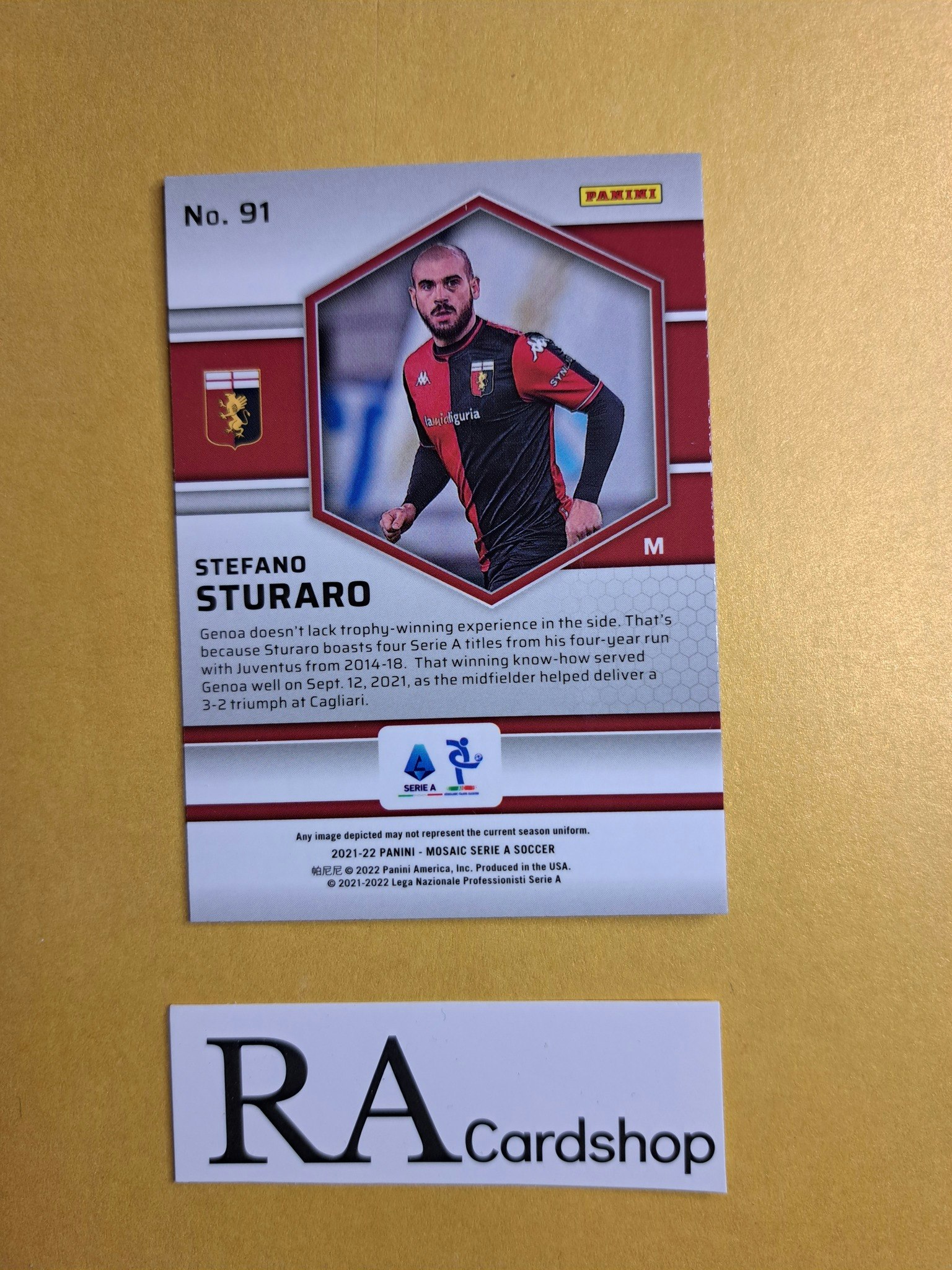 #91 Stefano Sturaro 2021-22 Panini Mosaic Serie A Soccer Fotboll