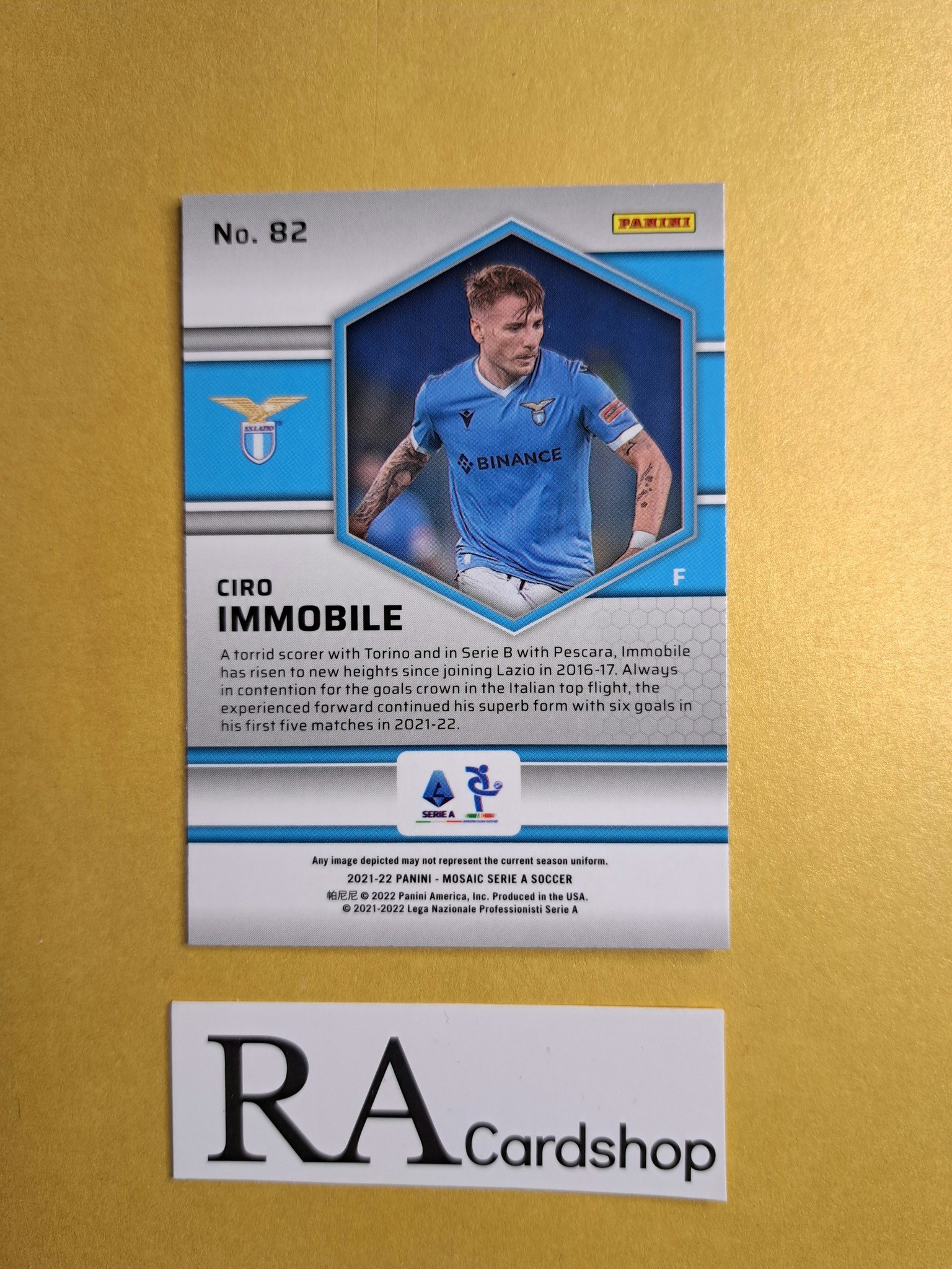 #82 Ciro Immobile 2021-22 Panini Mosaic Serie A Soccer Fotboll