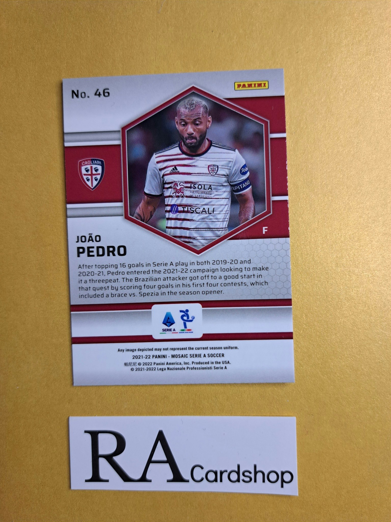 #46 Joao Pedro 2021-22 Panini Mosaic Serie A Soccer Fotboll