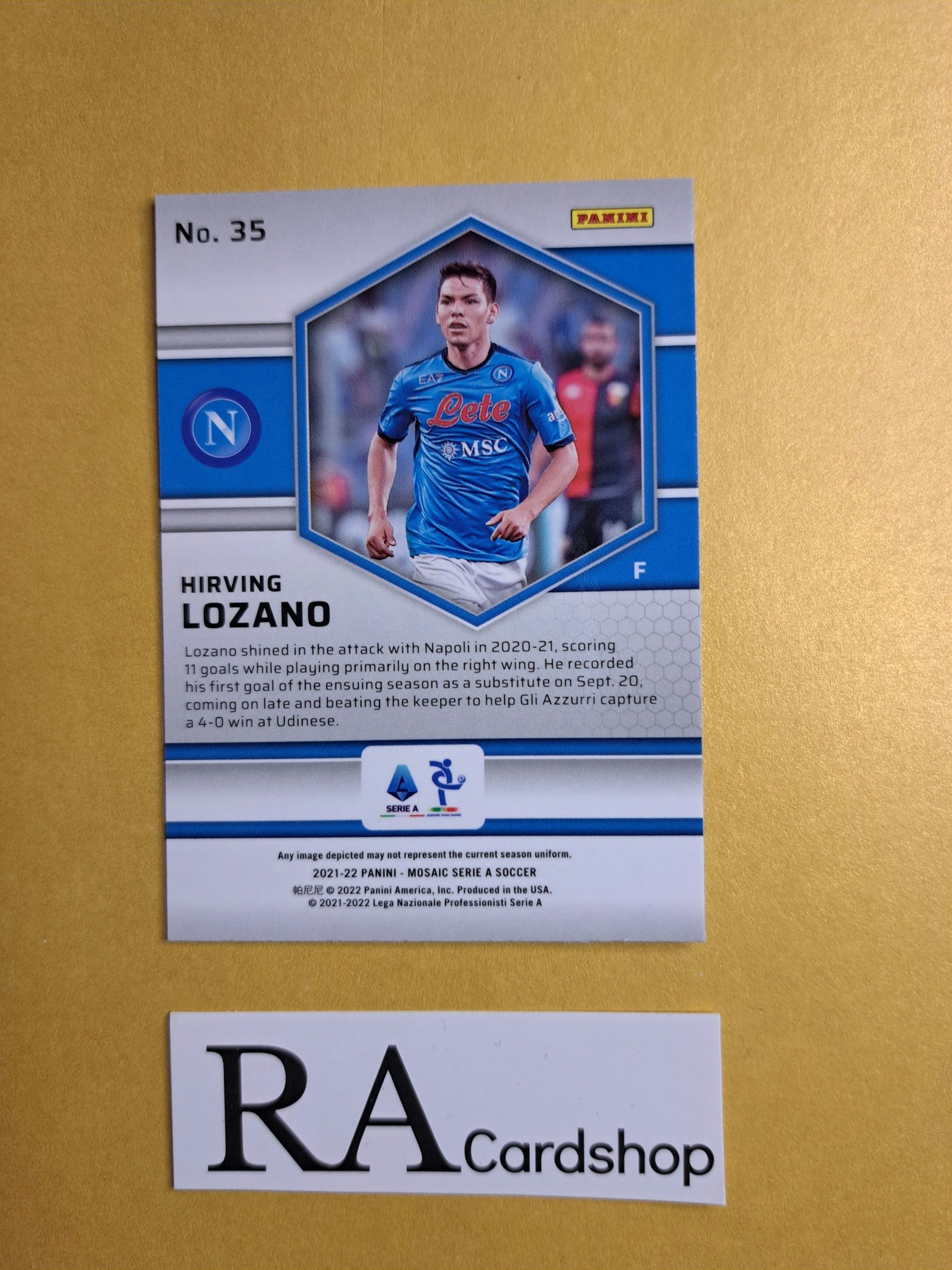 #35 Hirving Lozano 2021-22 Panini Mosaic Serie A Soccer Fotboll