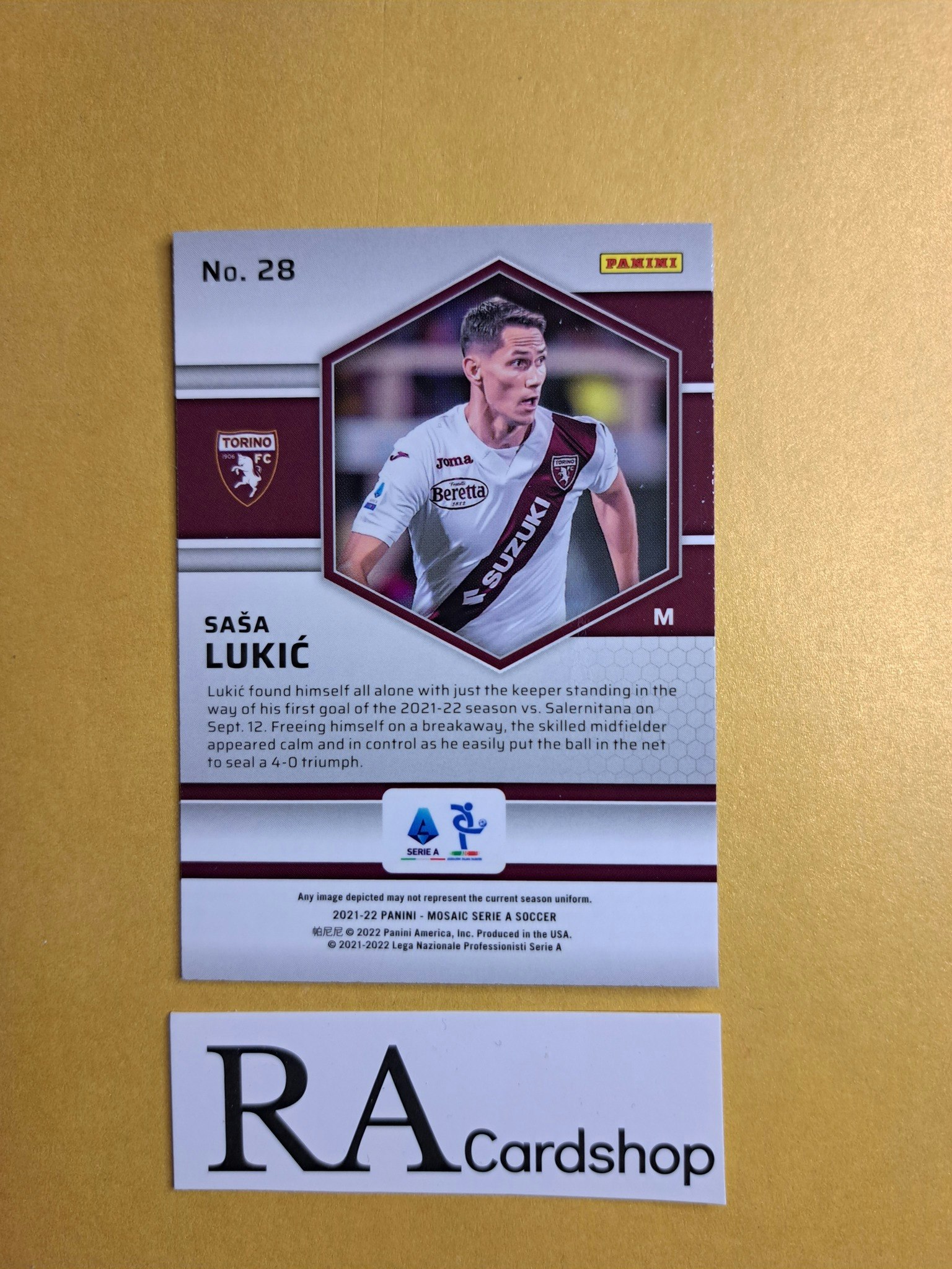 #28 Sasa Lukic 2021-22 Panini Mosaic Serie A Soccer Fotboll
