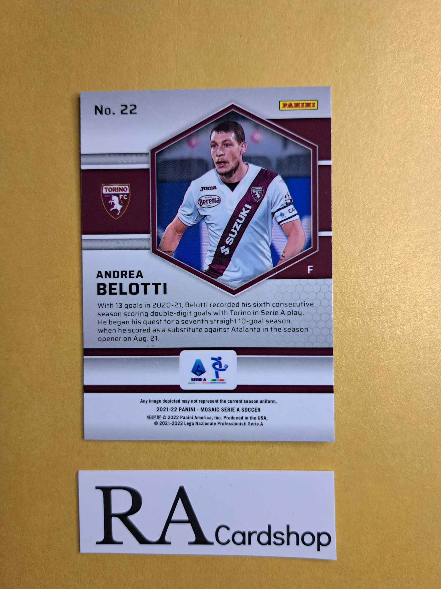 #22 Andrea Belotti 2021-22 Panini Mosaic Serie A Soccer Fotboll