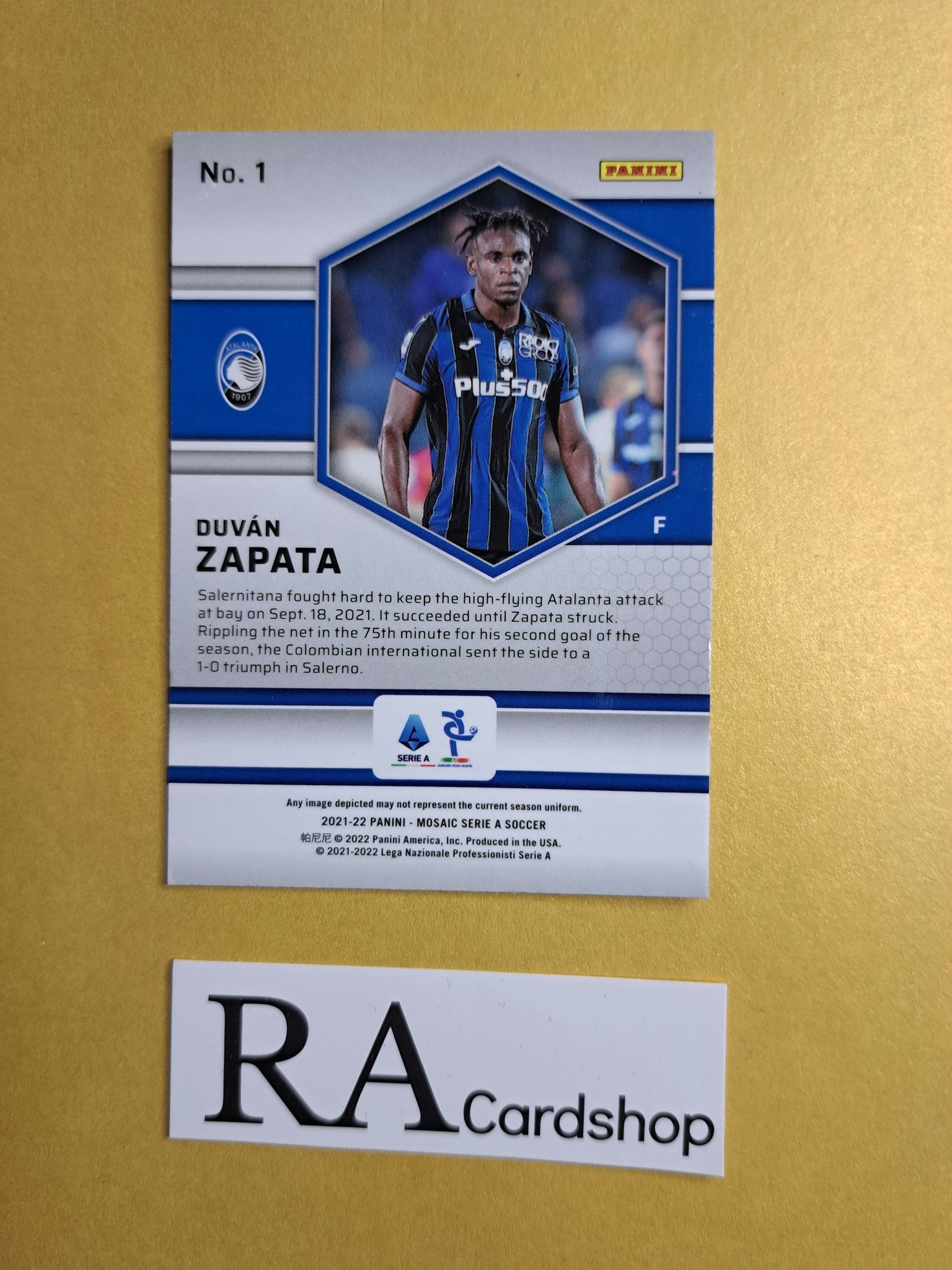 #1 Duvan Zapata 2021-22 Panini Mosaic Serie A Soccer Fotboll