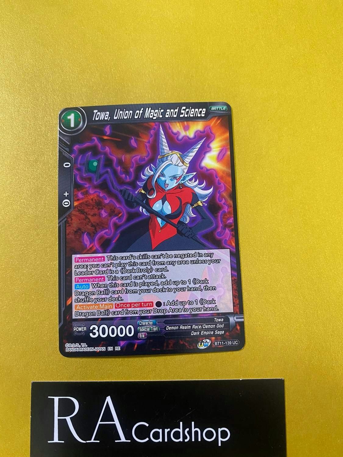 Towa, Union of Magic and Science Common BT11-139 Vermilion Bloodline Dragon Ball Super CCG