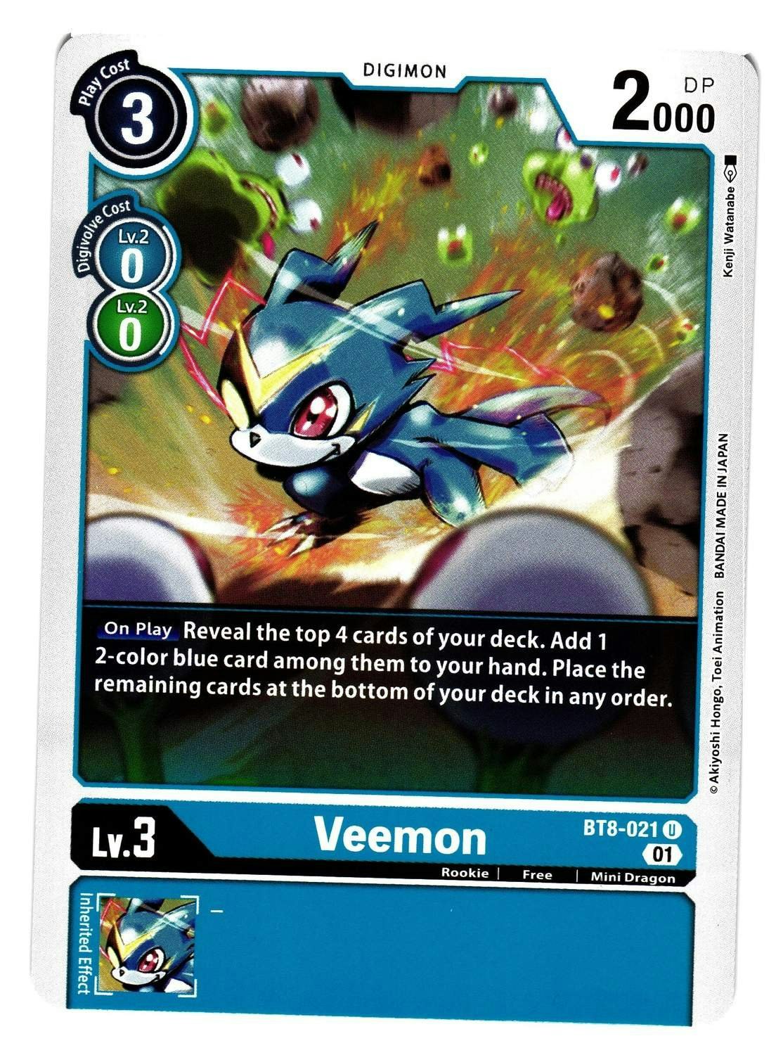 Veemon Uncommon BT8-021 New Hero BT8 Digimon