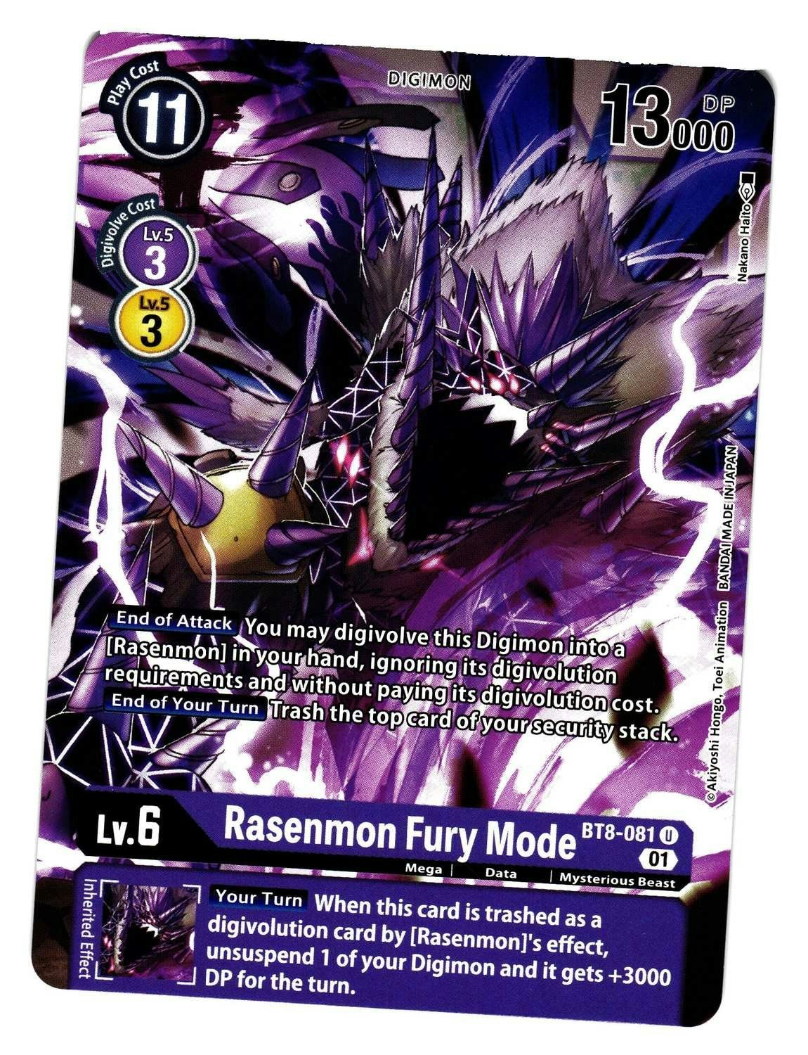 Rasenmon Fury Mode Uncommon BT8-081 New Hero Digimon