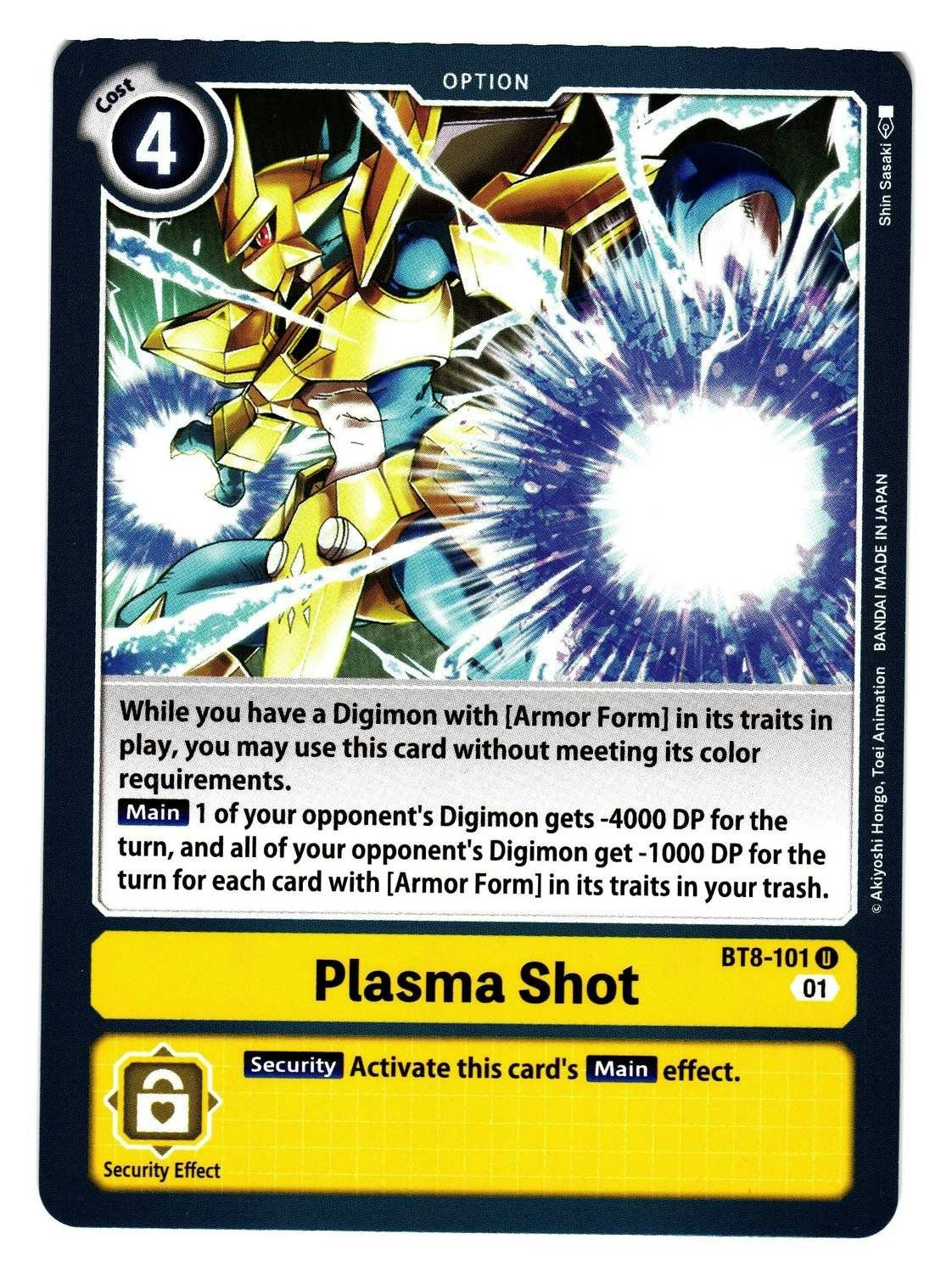 Plasma shot Uncommon BT8-101 New Hero Digimon