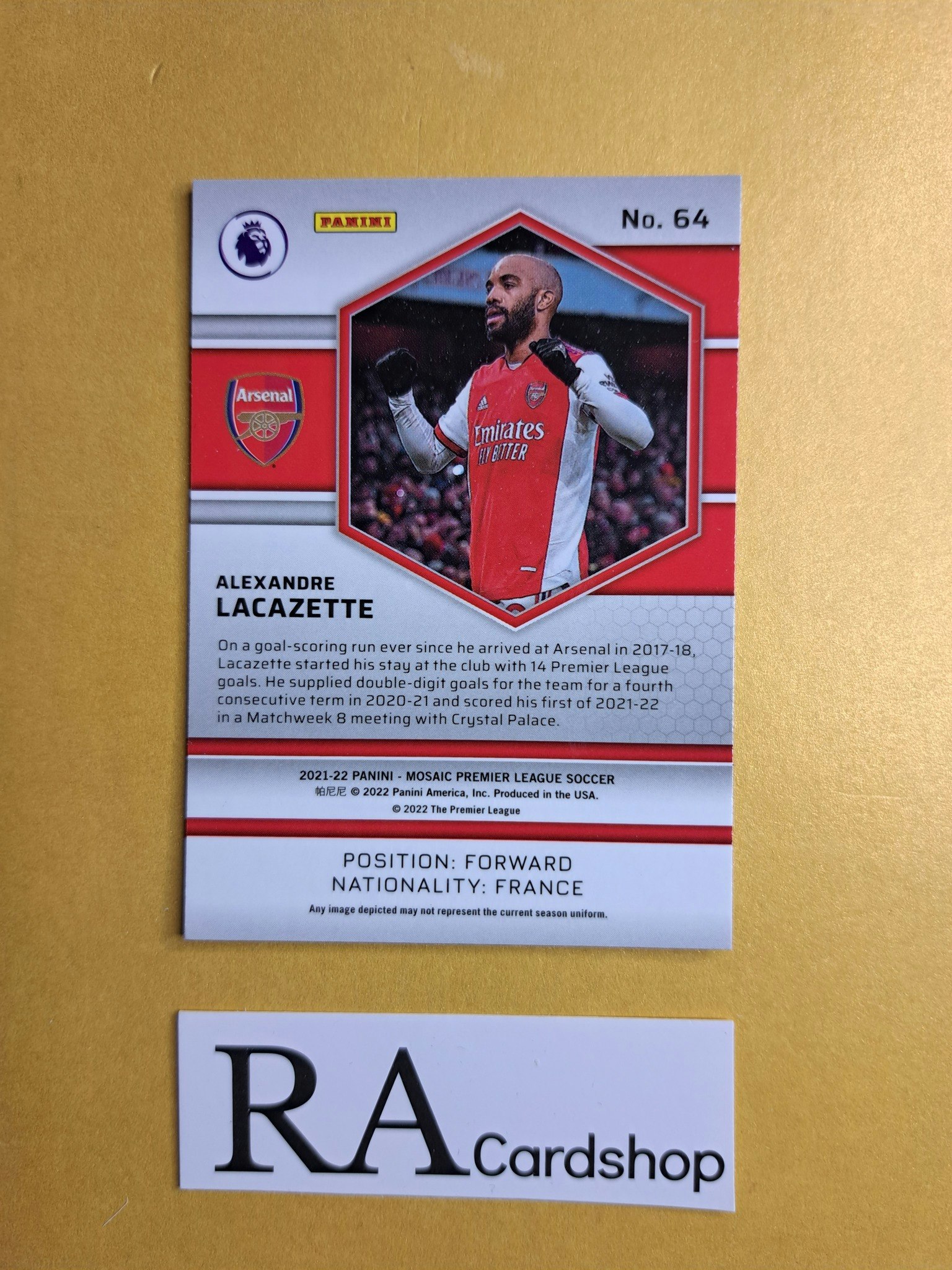 #64 Alexandre Lacazette 2021-22 Panini Mosaic Premier Leauge