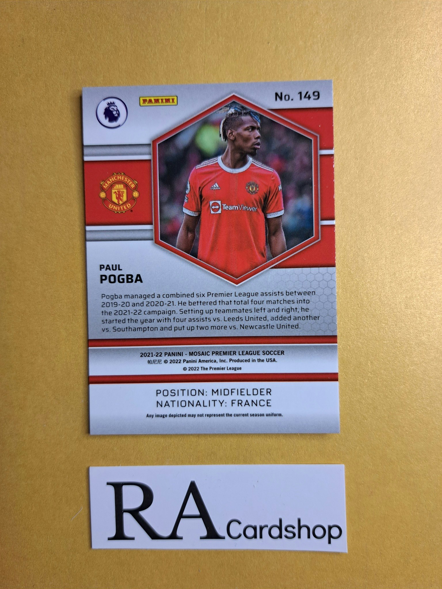 #149 Paul Pogba 2021-22 Panini Mosaic Premier Leauge