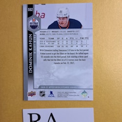 #552 Dominik Kahun 2020-21 Upper Deck Extended Series Hockey