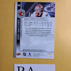 #602 Joey Daccord 2020-21 Upper Deck Extended Series Hockey