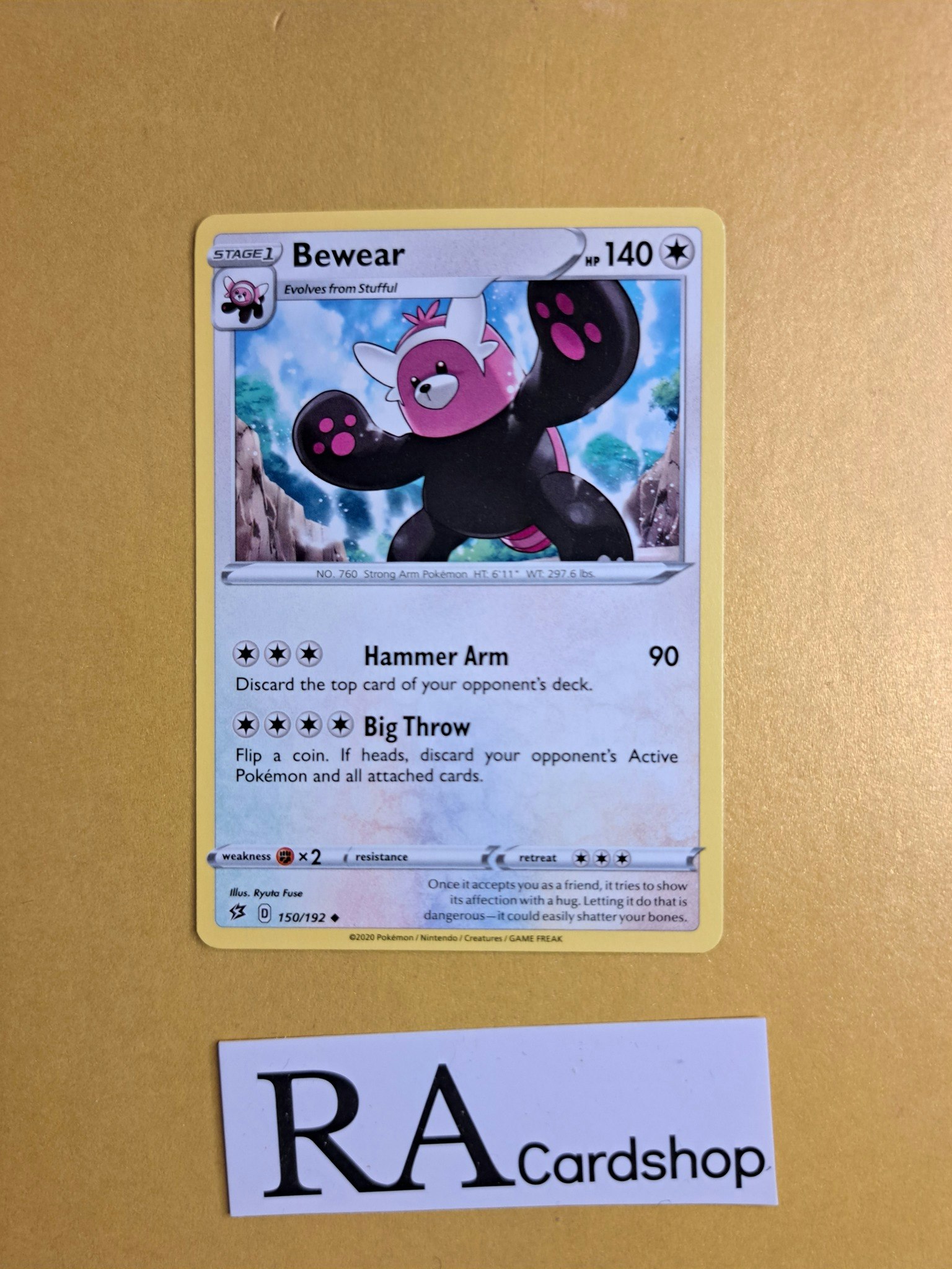 Bewear Uncommon 150/192 Rebel Clash Pokemon