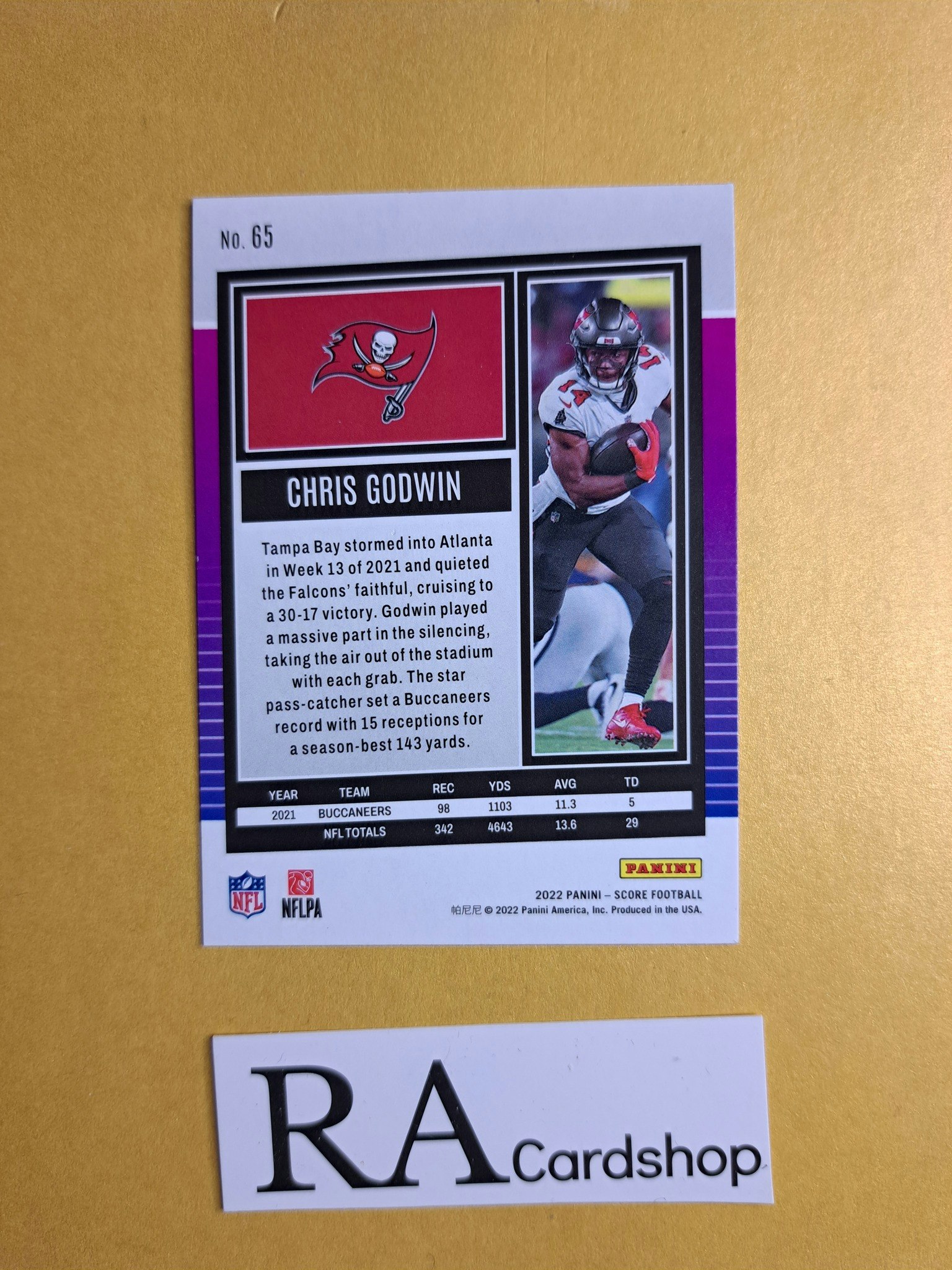 #65 Chris Godwin 2022 Panini Score Football NFL