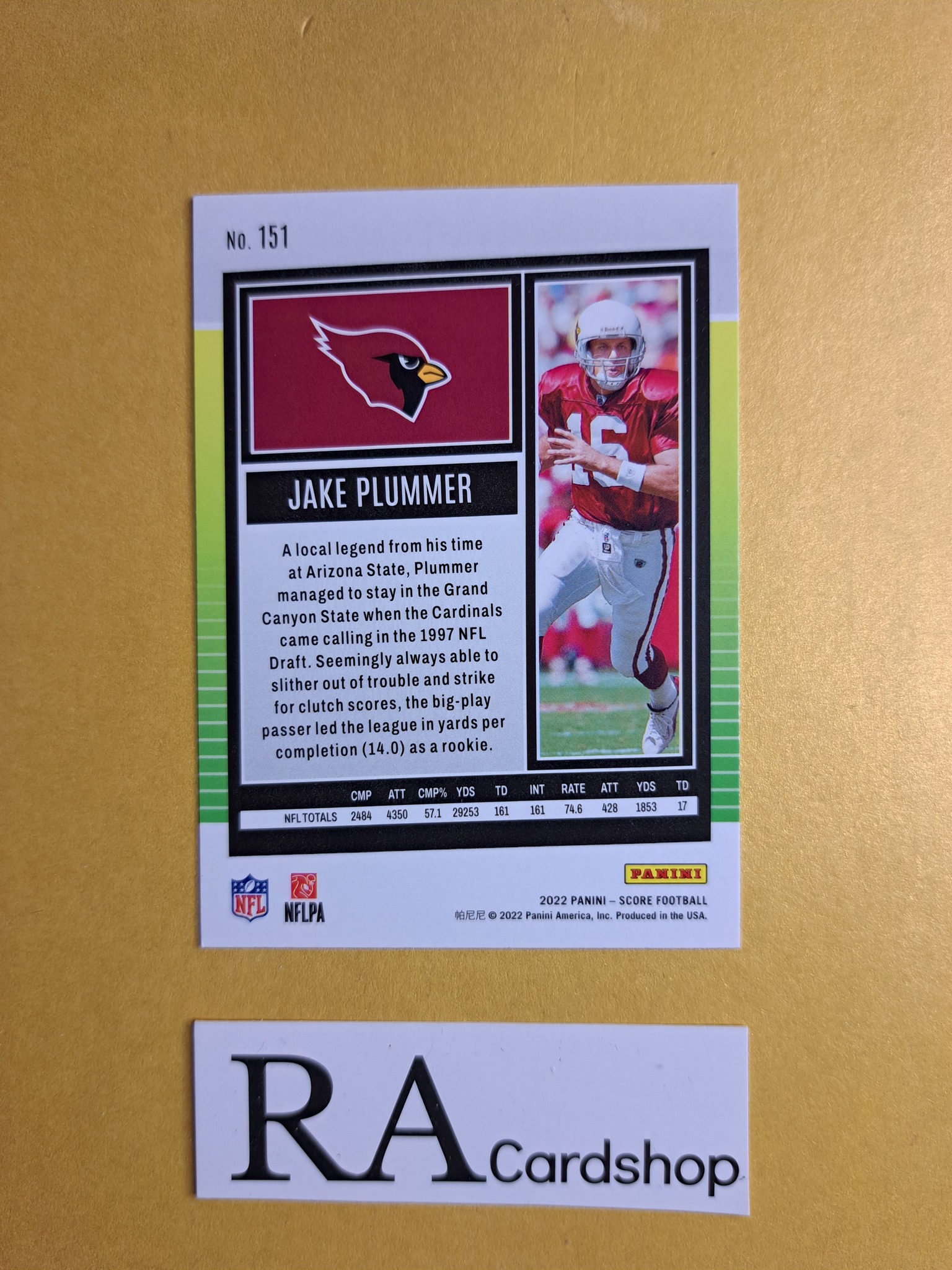 #151 Jake Plummer 2022 Panini Score Football NFL
