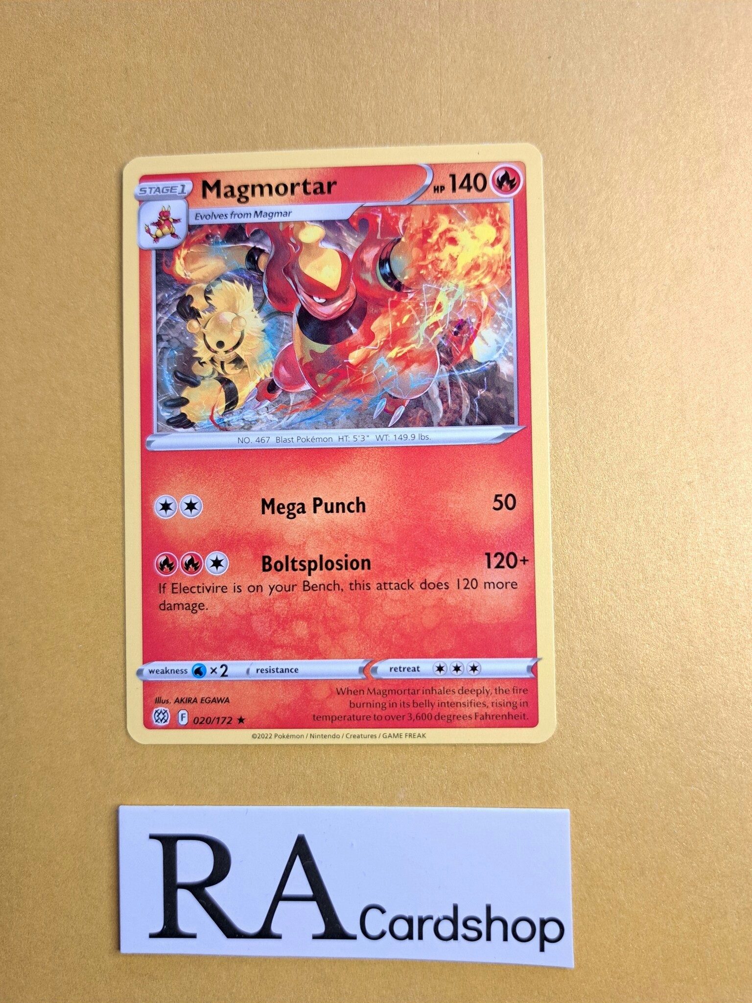 Magmortar Rare 020/172 Brilliant Stars Pokemon