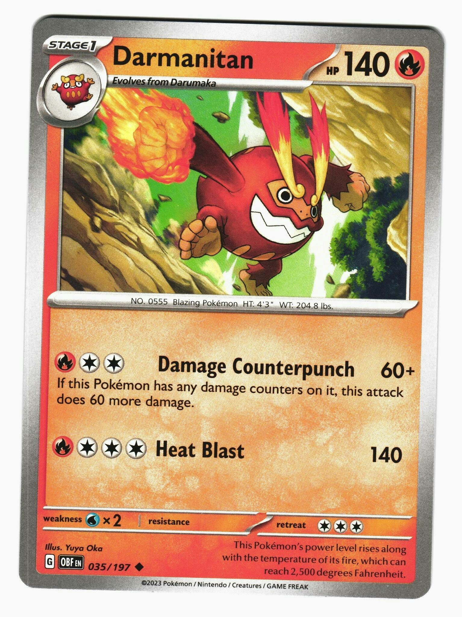 Darmanitan Uncommon 035/197 Obsidian Flames Pokemon