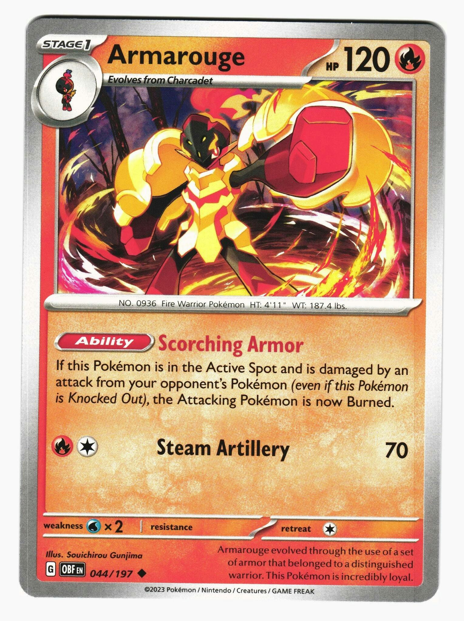 Armarouge Uncommon 044/197 Obsidian Flames Pokemon