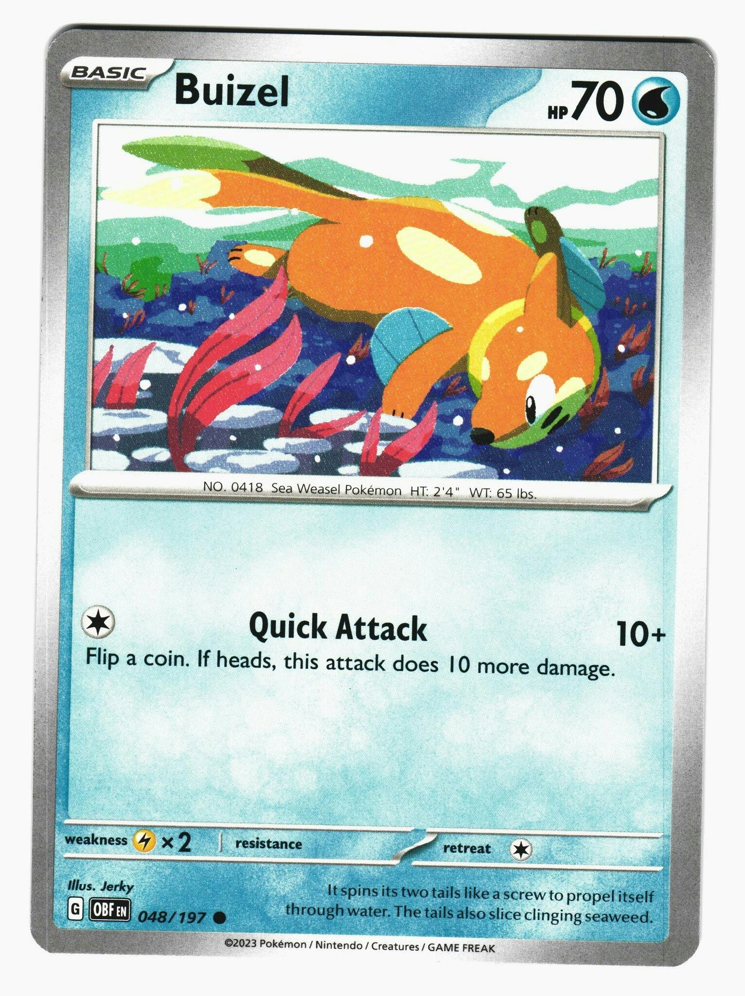 Buizel Common 048/197 Obsidian Flames Pokemon